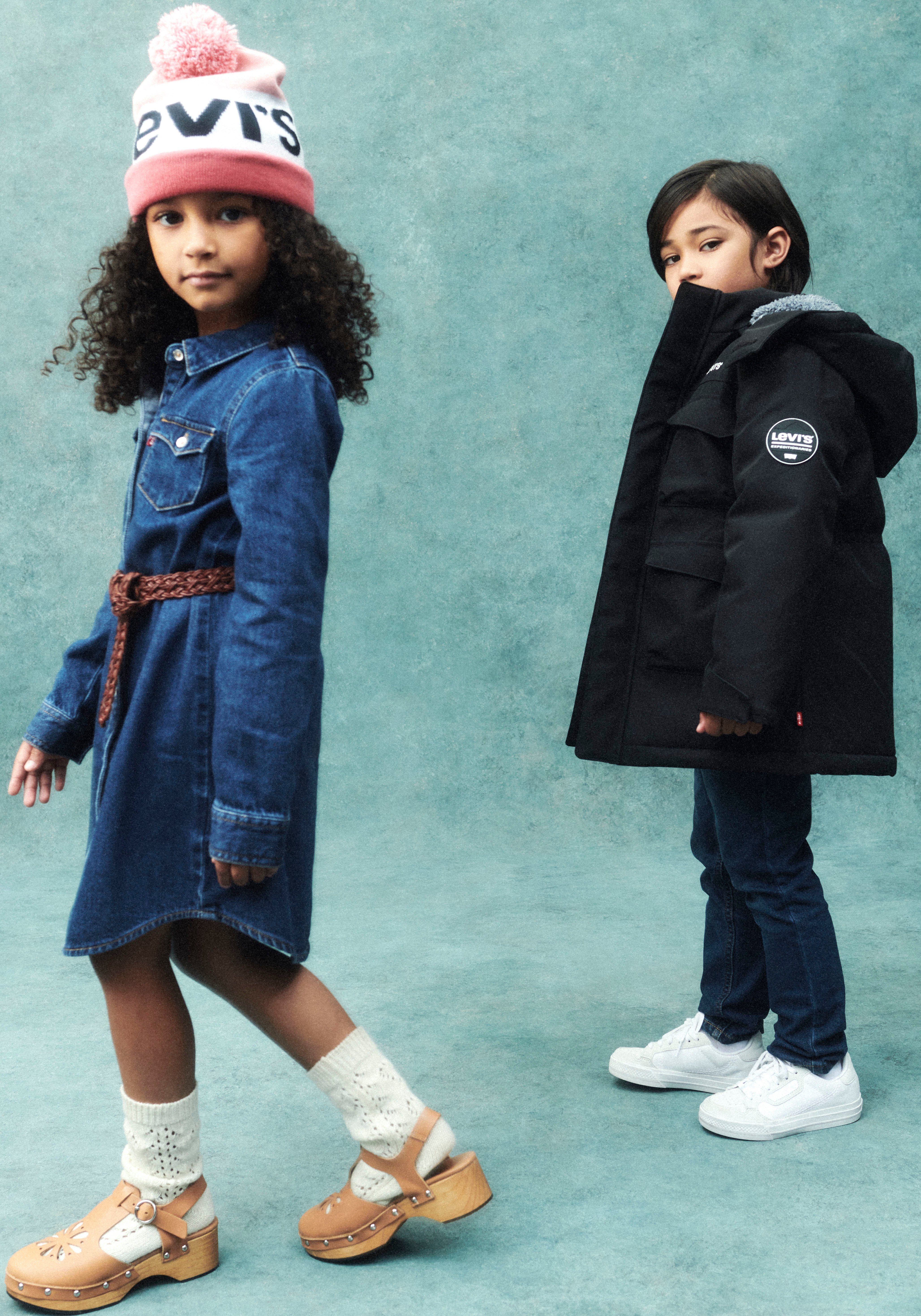 Levi's Kidswear Shirtjurk met strikband in de taille voor meisjes