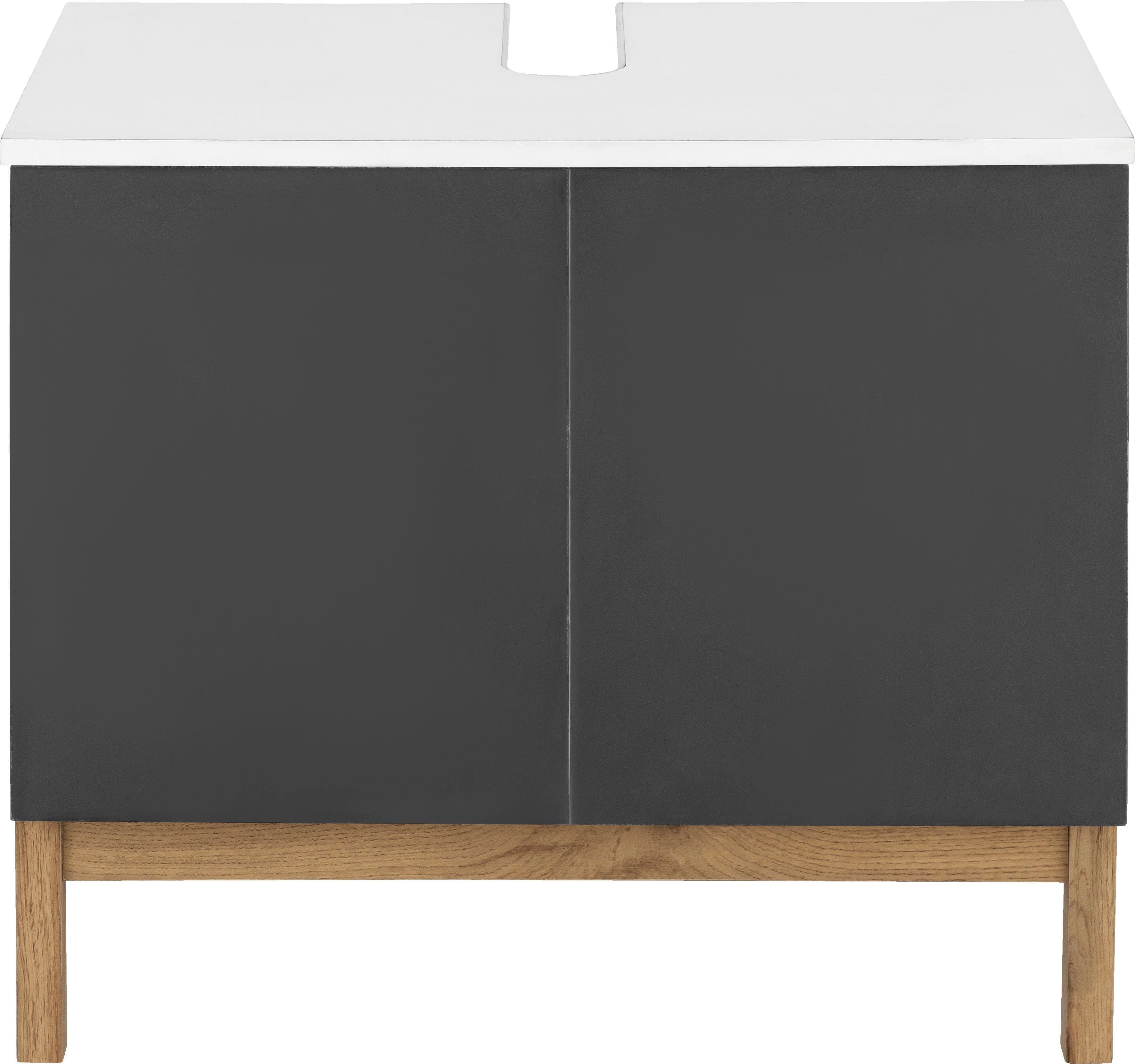 welltime Wastafelonderkast Stian met 2 deuren en sifonuitsparing, breedte 60 cm, hoogte 55,5 cm