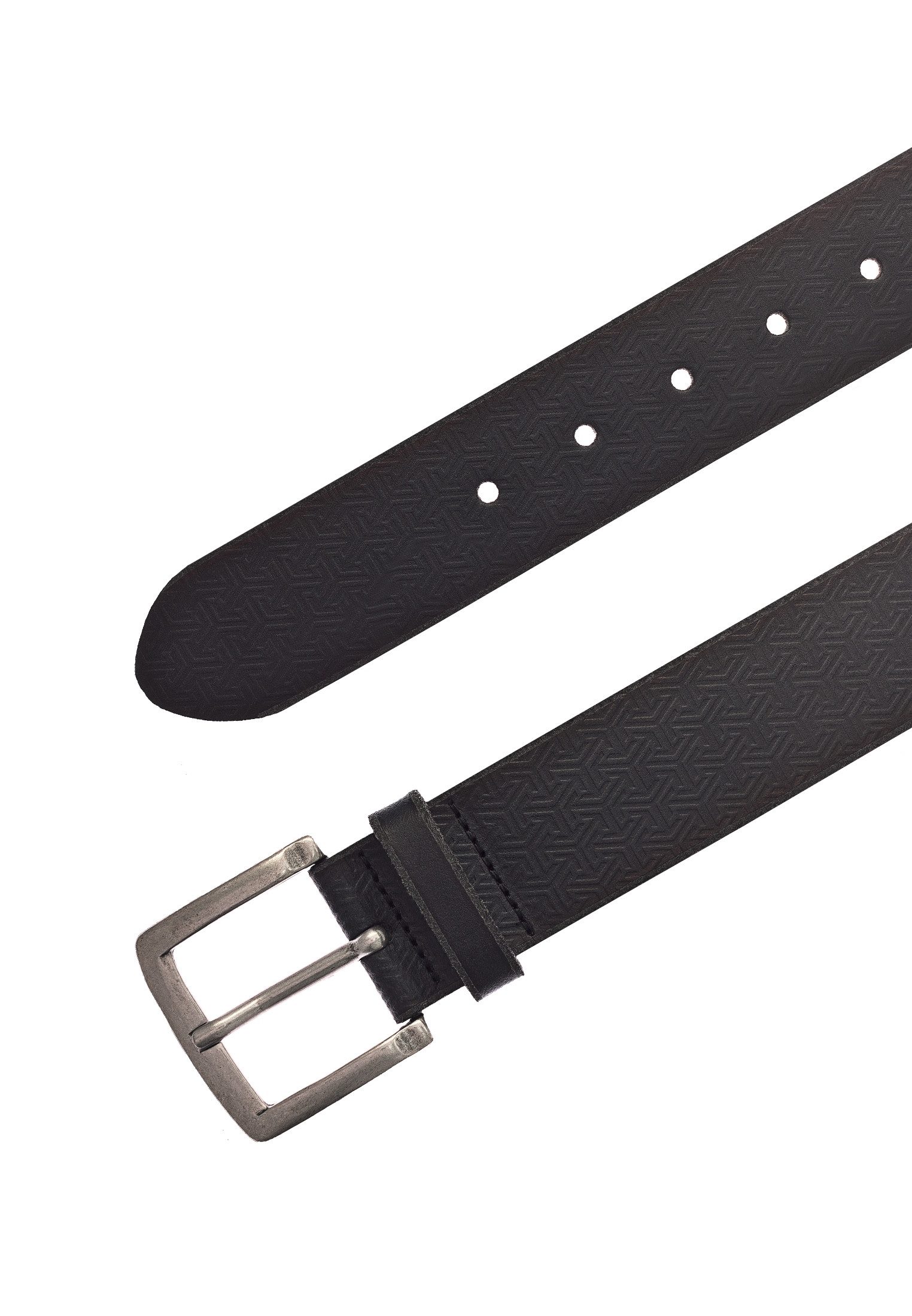 MUSTANG Leren riem met grafische embossing versierd, 4 cm