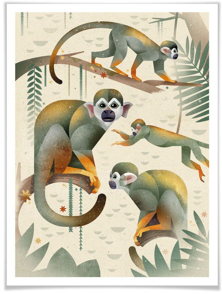 Wall-Art Poster Squirrel Monkeys Poster, artprint, wandposter (1 stuk)
