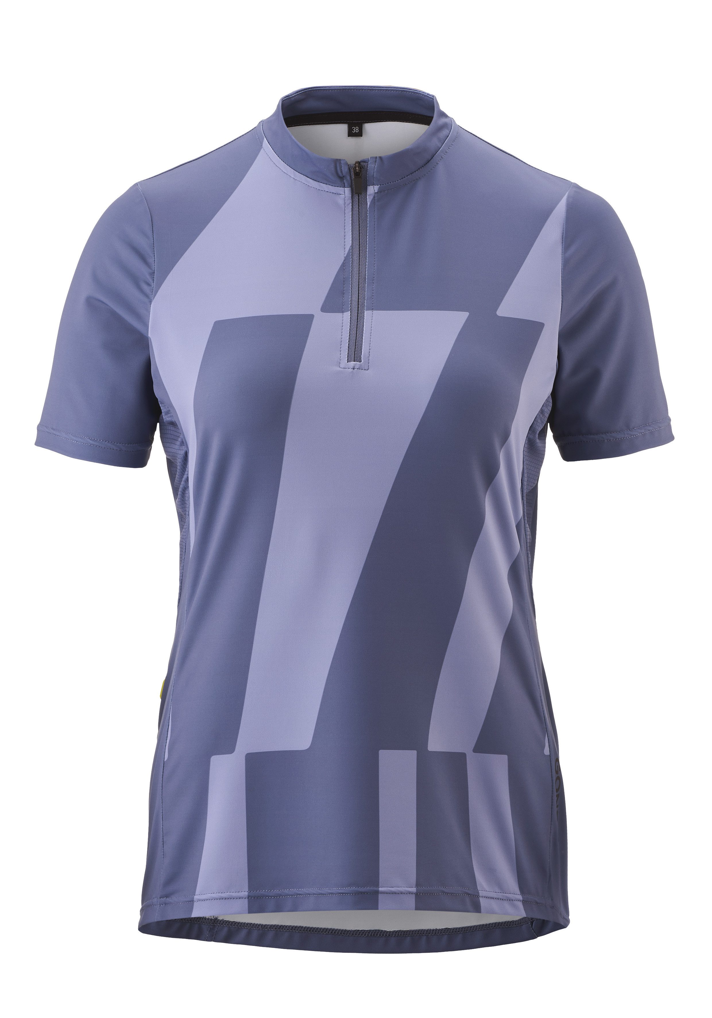 Gonso Fietsshirt Adventure Jersey Halfzip W Dames fiets trui korte mouwen, rugzak met rits, quick-dry, slim fit dames sportkleding maat 38 blauw