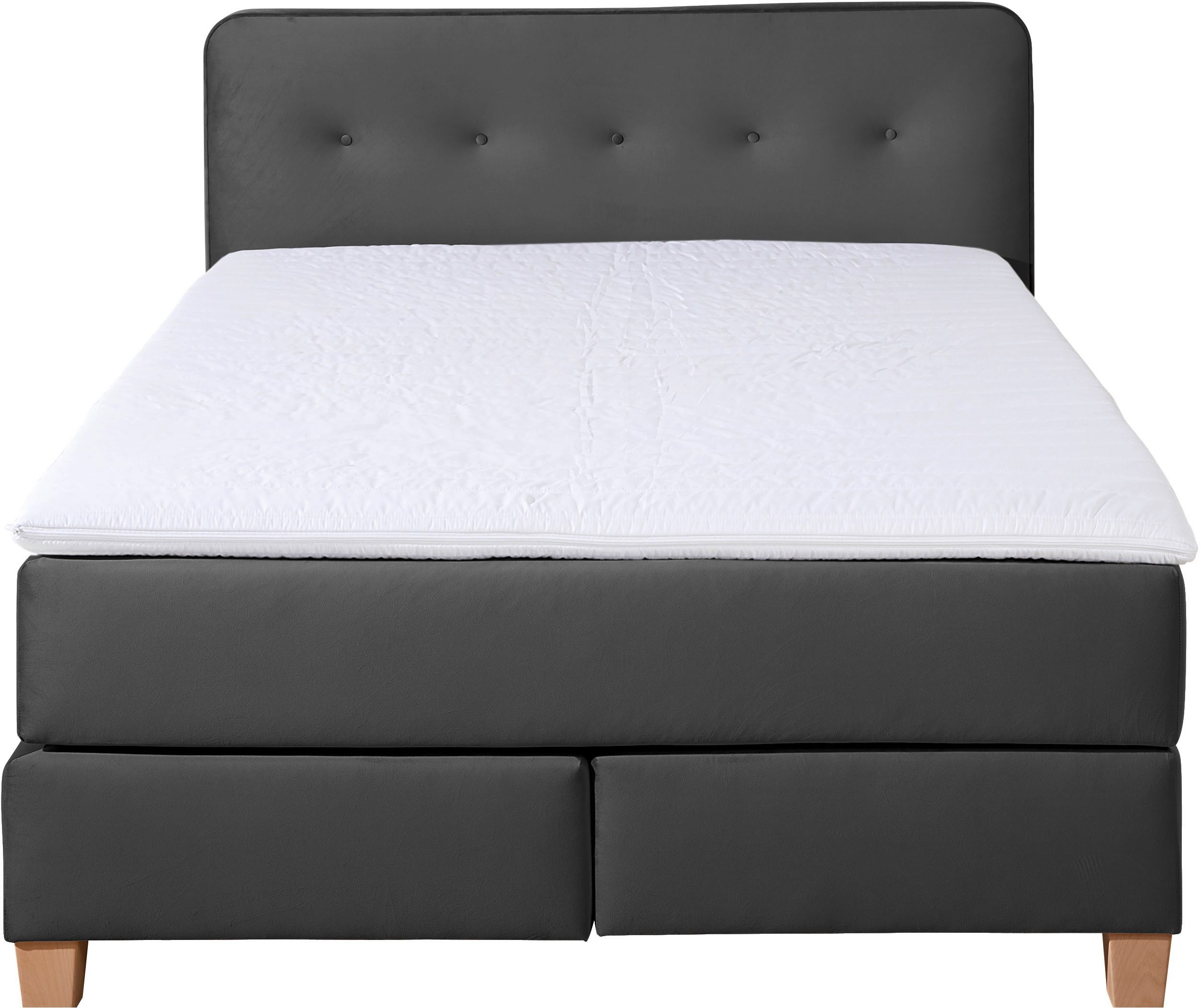 Home affaire Boxspring Fargo in extra lang 220 cm, met topmatras, 3 uitvoeringen, 4, breedten