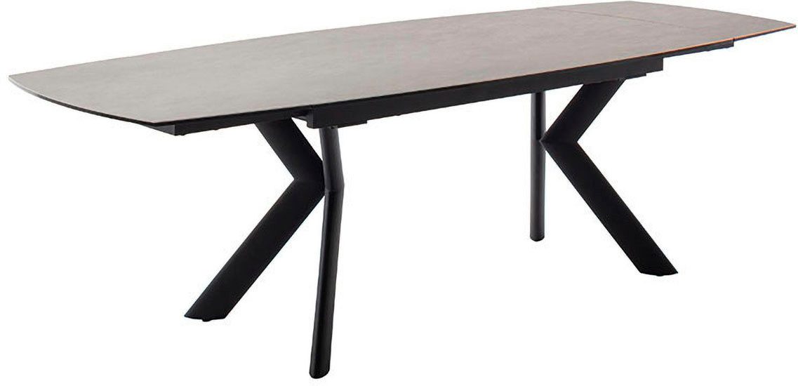 MCA furniture Eettafel OSSANA vierpoot tafel 180-260 cm Keramiek, metaal, eindschuif, uittrekbaar, tafelblad 13 mm, 8-10 personen