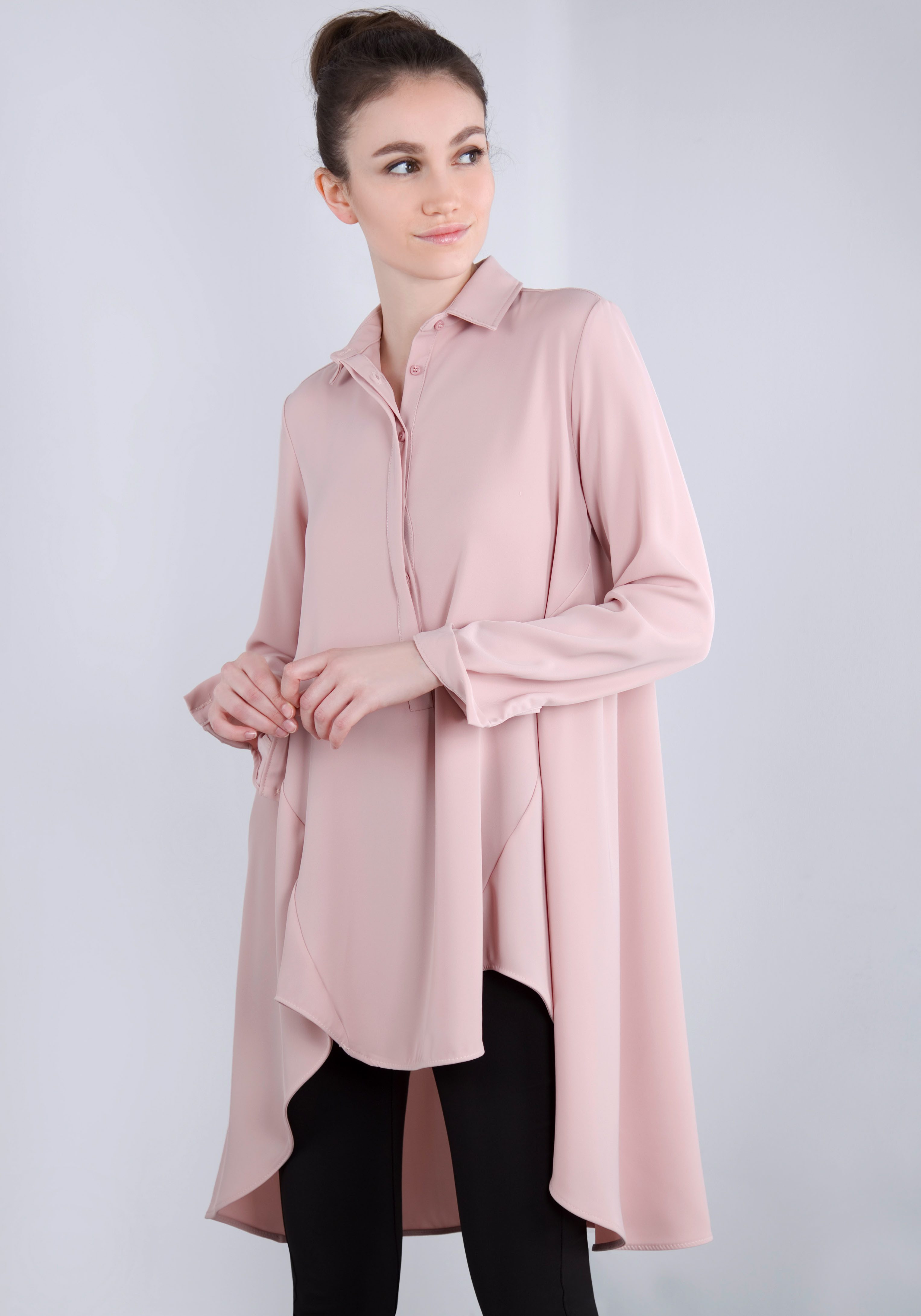 IMPERIAL Lange blouse in kreukvrije kwaliteit met stretch