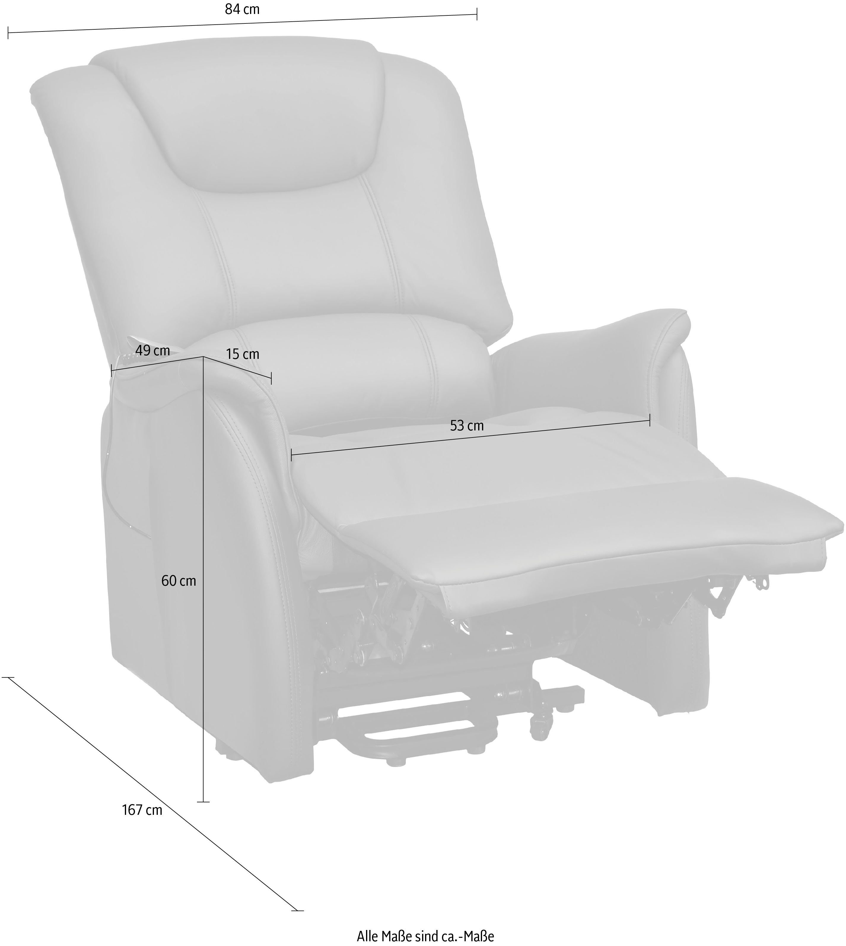 Duo Collection Relaxfauteuil Messina XXL tot 150 kg draagvermogen, met elektrische opstahulp