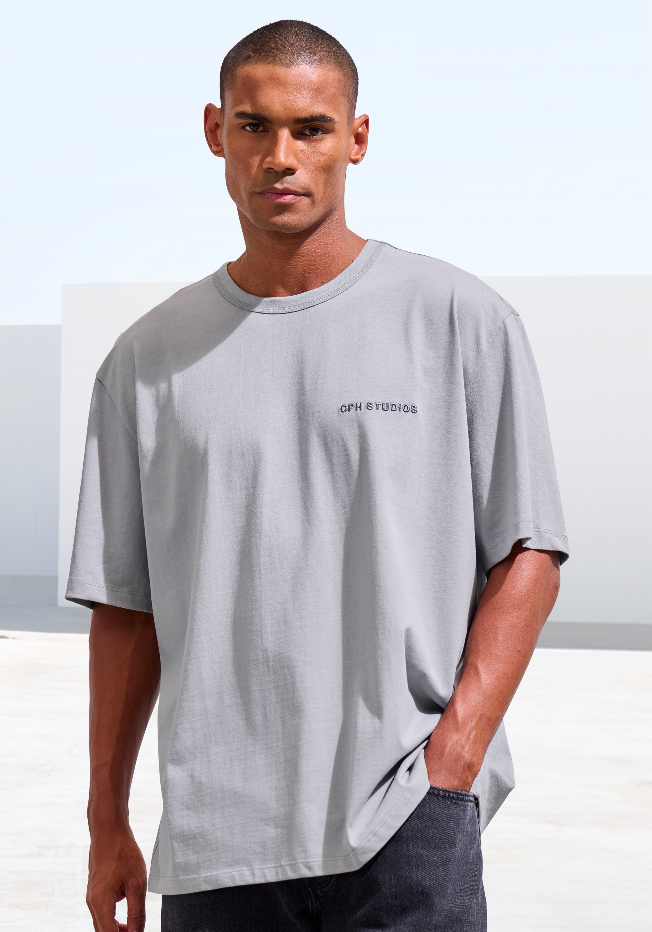 OTTO Copenhagen Studios T-shirt Met hoogwaardige logoborduring , loose-fit, oversized shirt van zware biologische katoenkwaliteit heren t-shirts maat