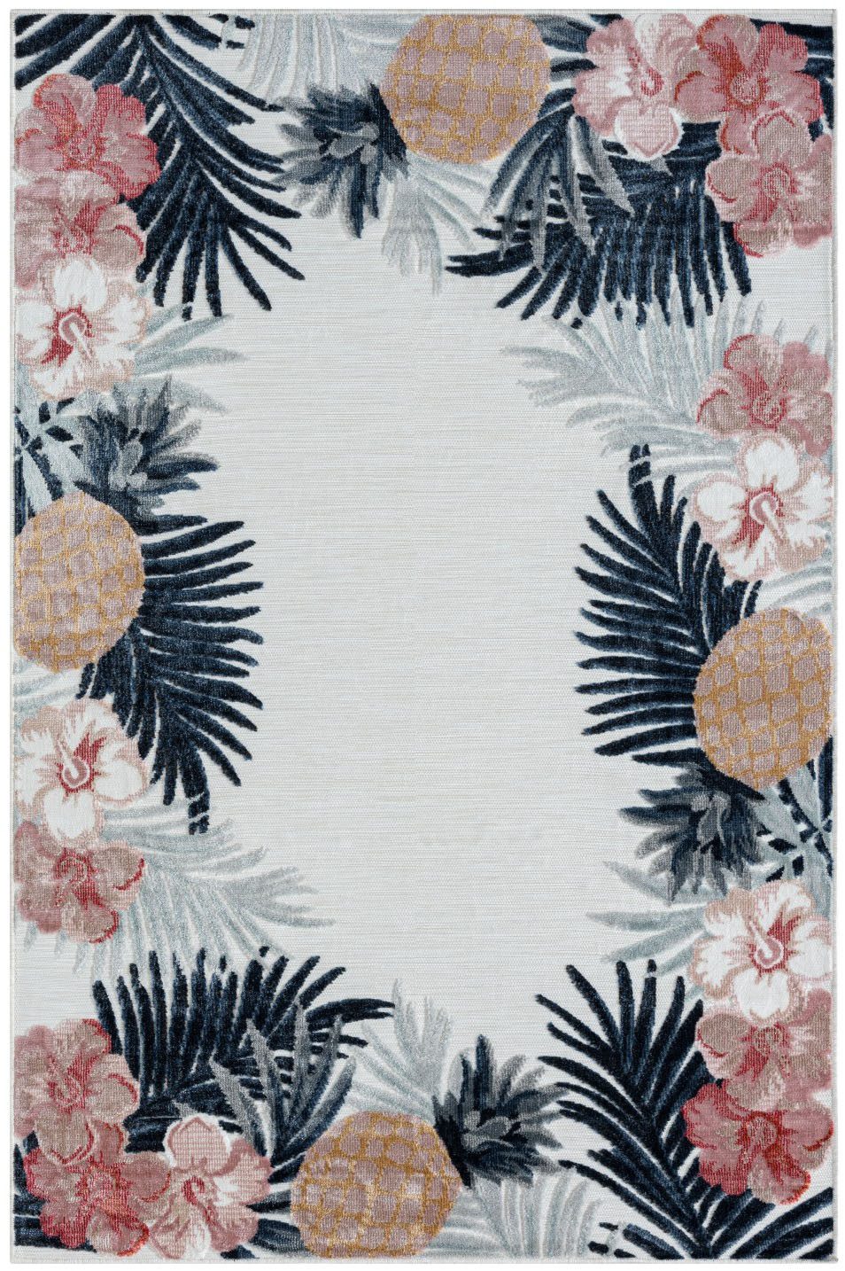 Myflair Möbel & Accessoires Vloerkleed Zonnig voorraadopruiming Bloemenmotief, met rand, geschikt voor buiten, balkon, terras