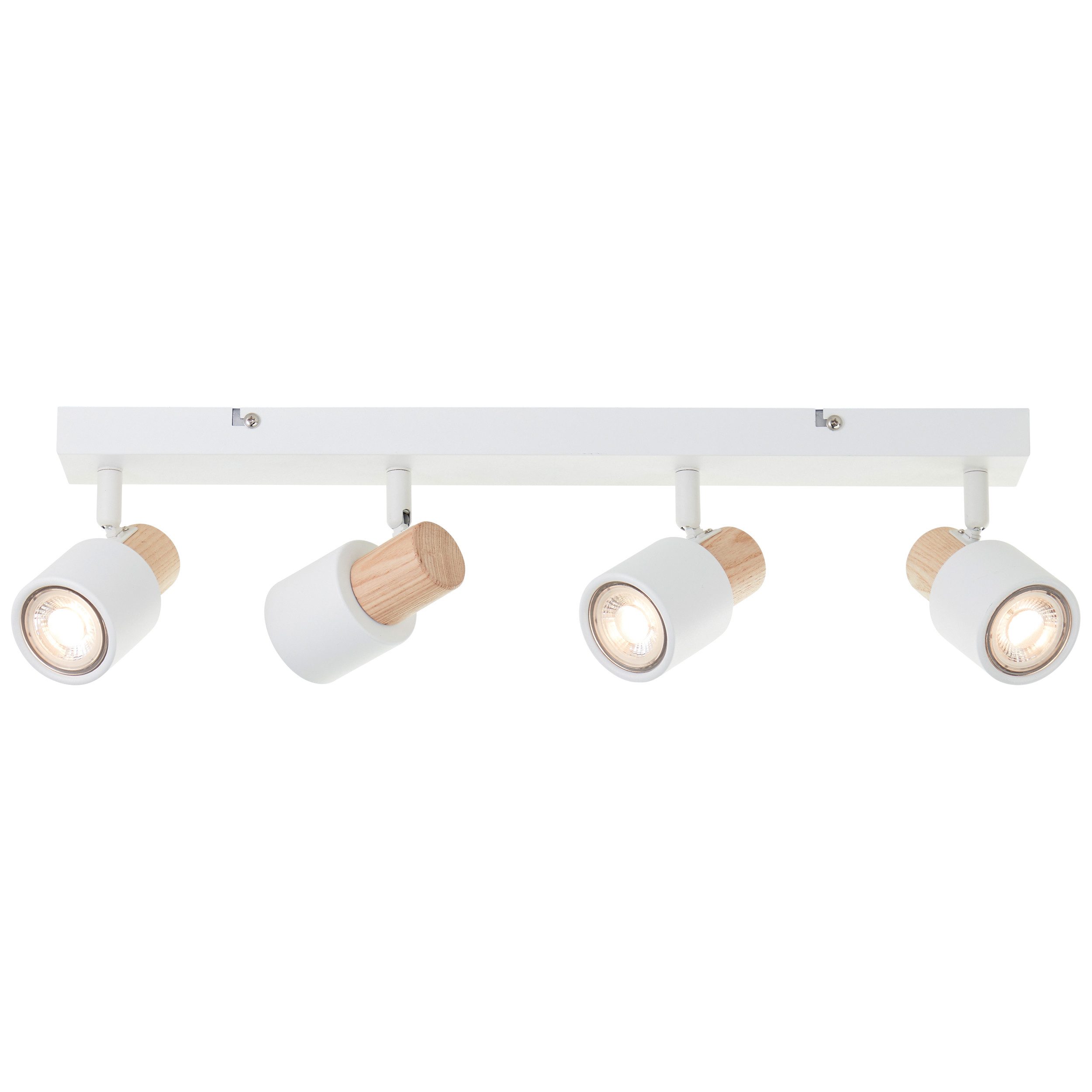 Brilliant Leuchten Plafondspot Pini 15 x 6 x 58 cm, 4 x gu10, kantelbaar, metaal/hout