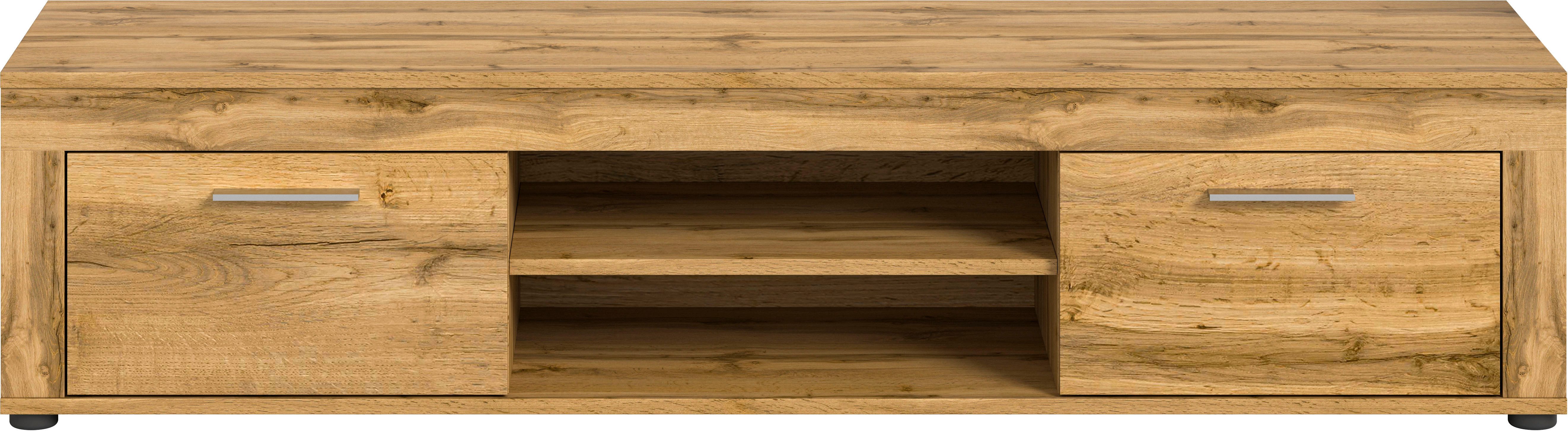 INOSIGN Tv-meubel Aosta, breedte 160 cm, in verschillende kleuruitvoeringen met 2 kleppen en 2 open vakken, tv-bord, mediabord, tv-meubel