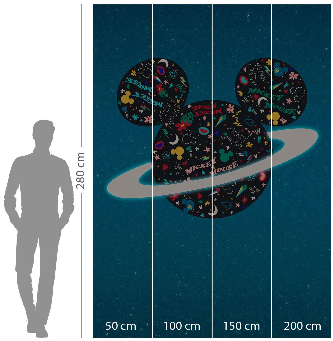 Komar Vliesbehang Digitale print vlies - Planet Mickey - Afmeting 200 x 280 cm