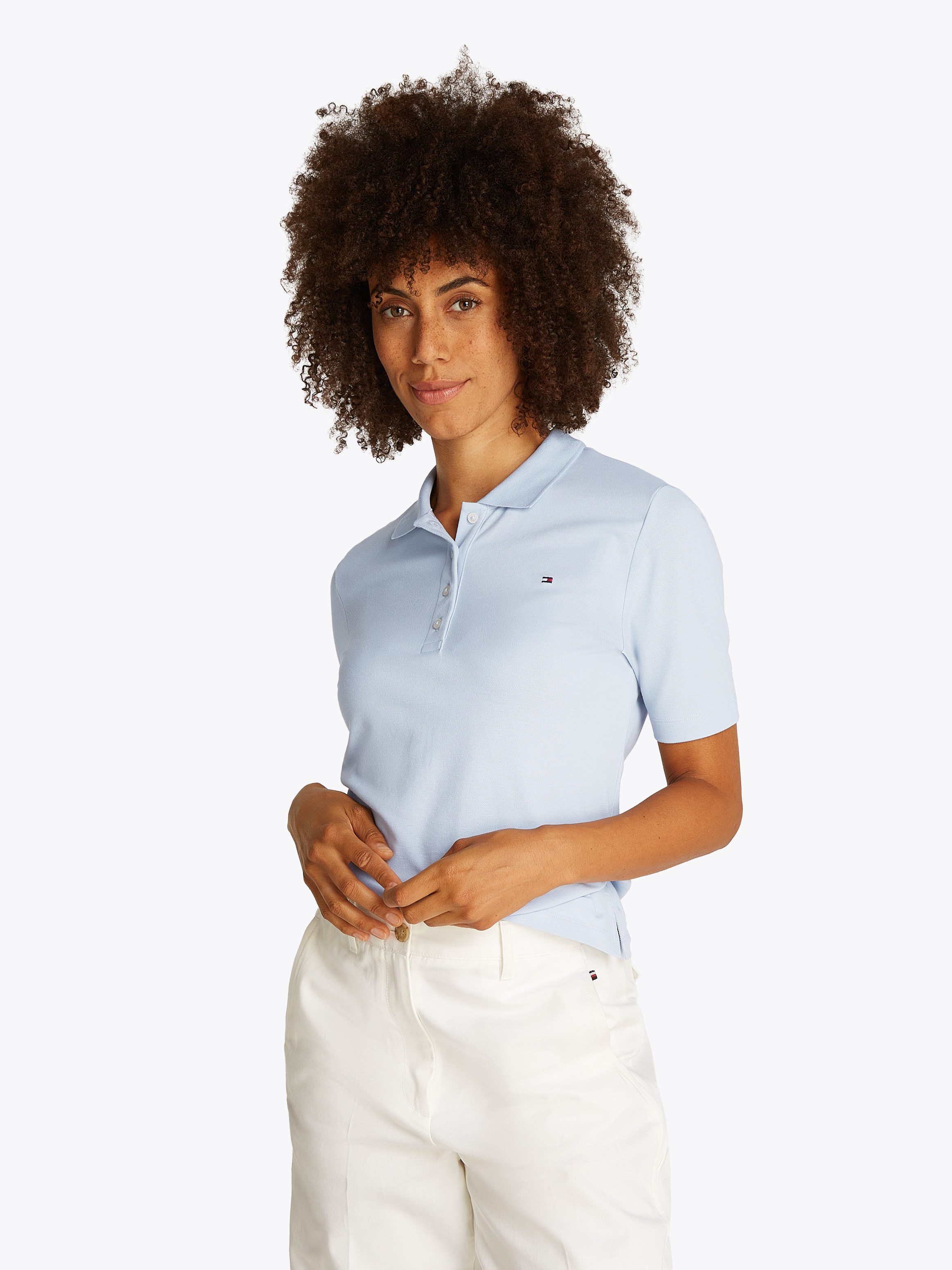 Tommy Hilfiger Poloshirt 1985 Regular Fit Pique Premium Polo met logo-borduursel, met zijsplitten