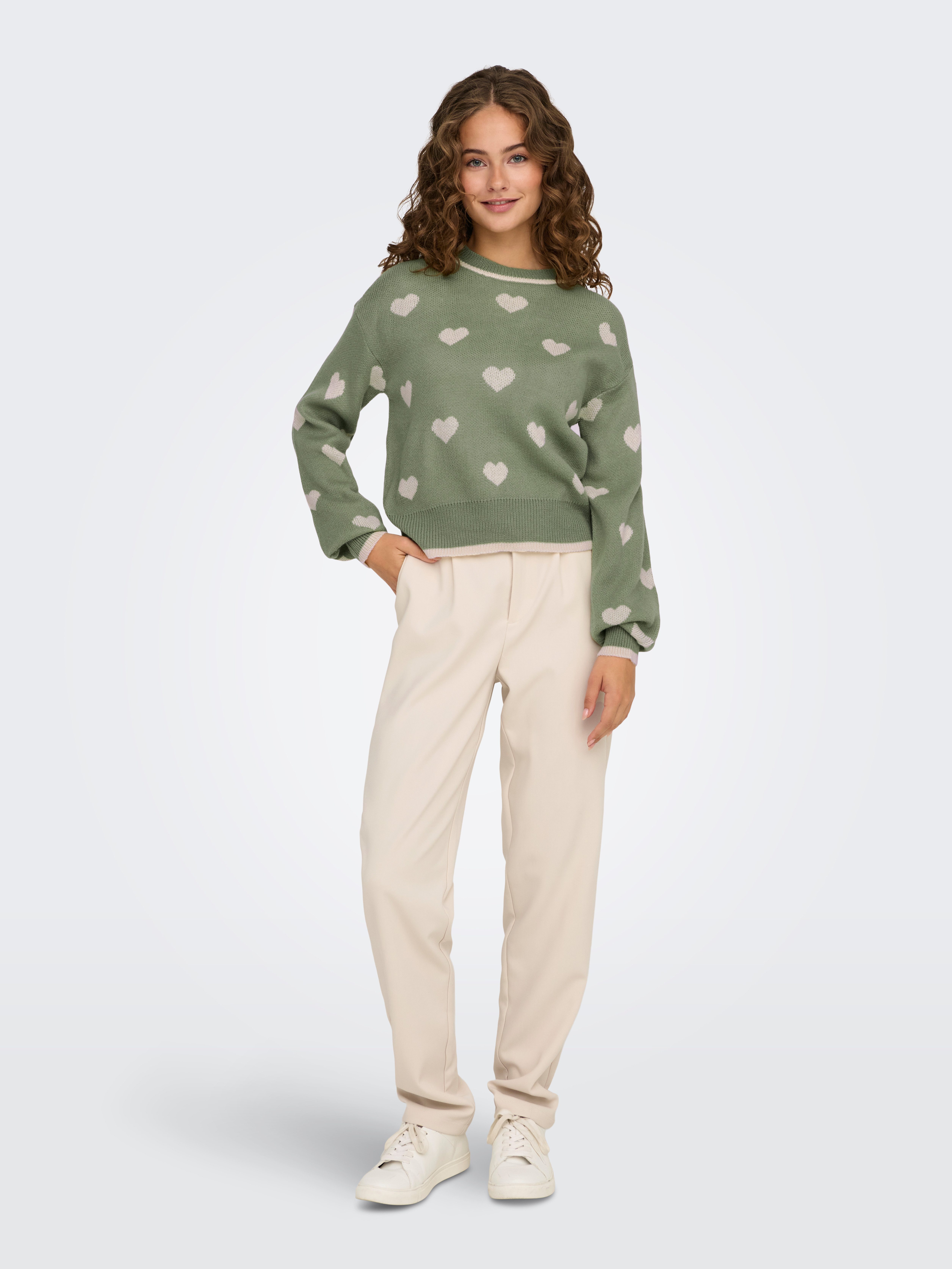 JDY Trui met ronde hals ROMANCE L S JACQ. PULLOVER KNT NOOS