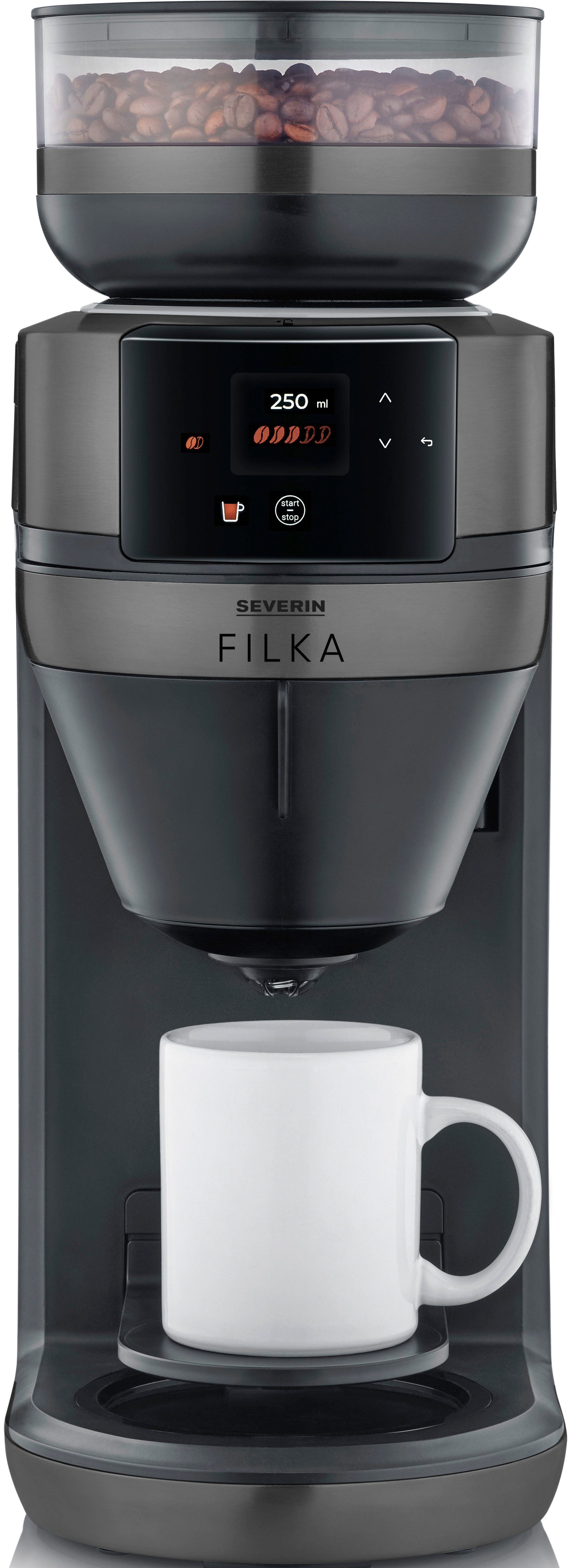 Severin Koffiezetapparaat met bonenmaler KA 4854 Filterkaffee-Vollautomat FILKA 2.0 Glas