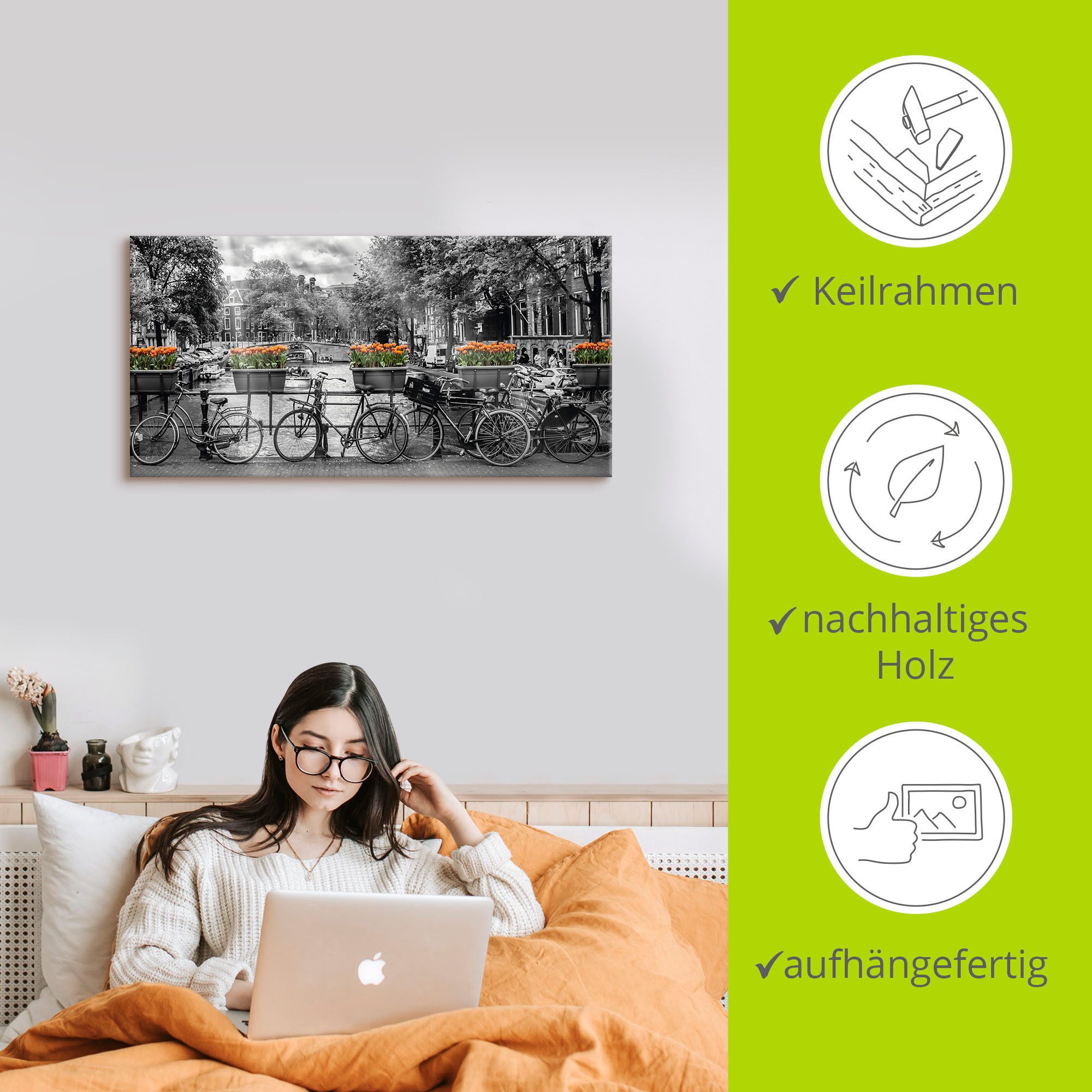 Artland Artprint Amsterdam Herengracht I als artprint op linnen, poster, muursticker in verschillende maten