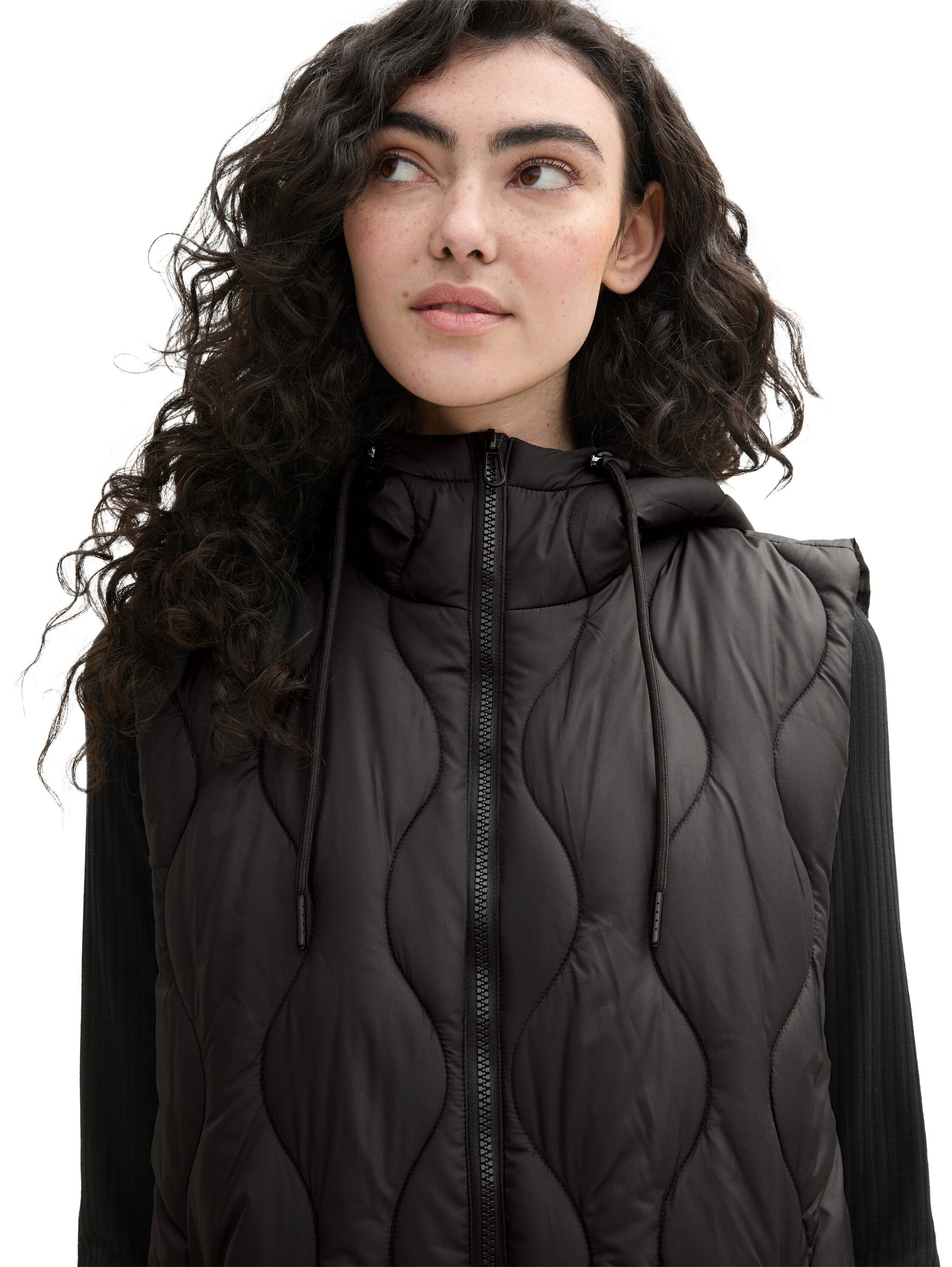 Tom Tailor Denim Bodywarmer met een capuchon