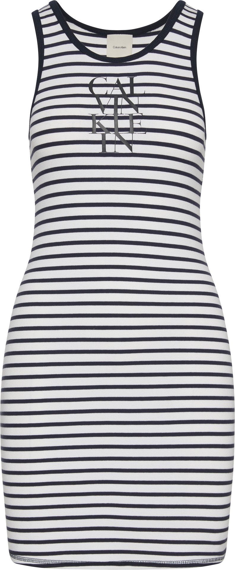 Calvin Klein Jerseyjurk COTTON RIB STRIPE SL DRESS