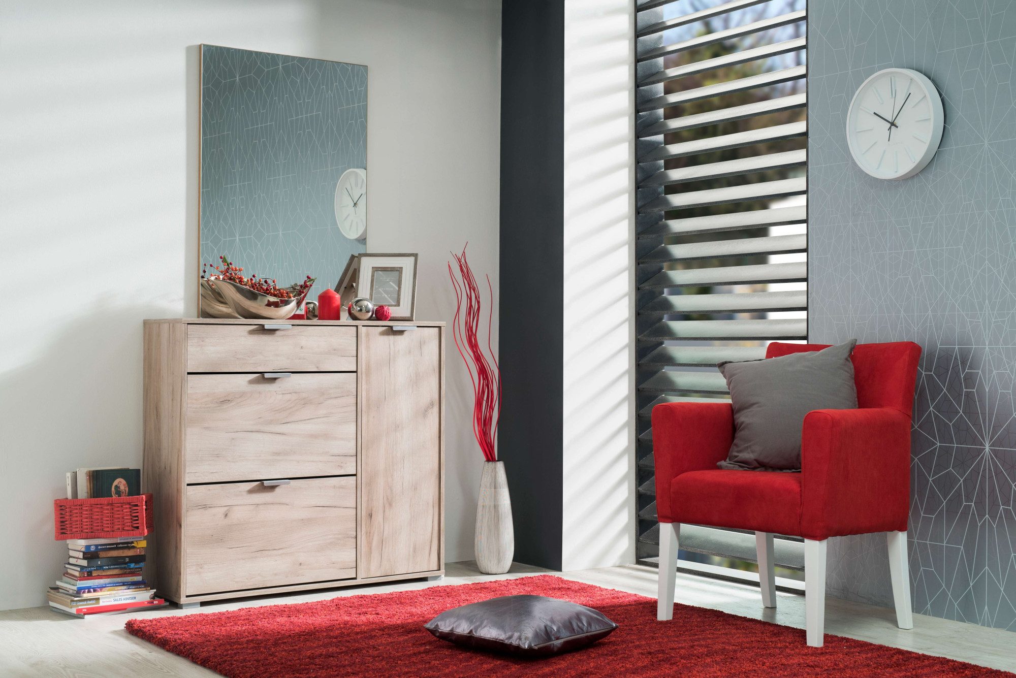 INOSIGN Schoenenkast Arco 2, schoenenkast, schoenenrek, breedte 102 cm 2 kleppen met dubbele schoenrollen, met lade, in moderne kleuren