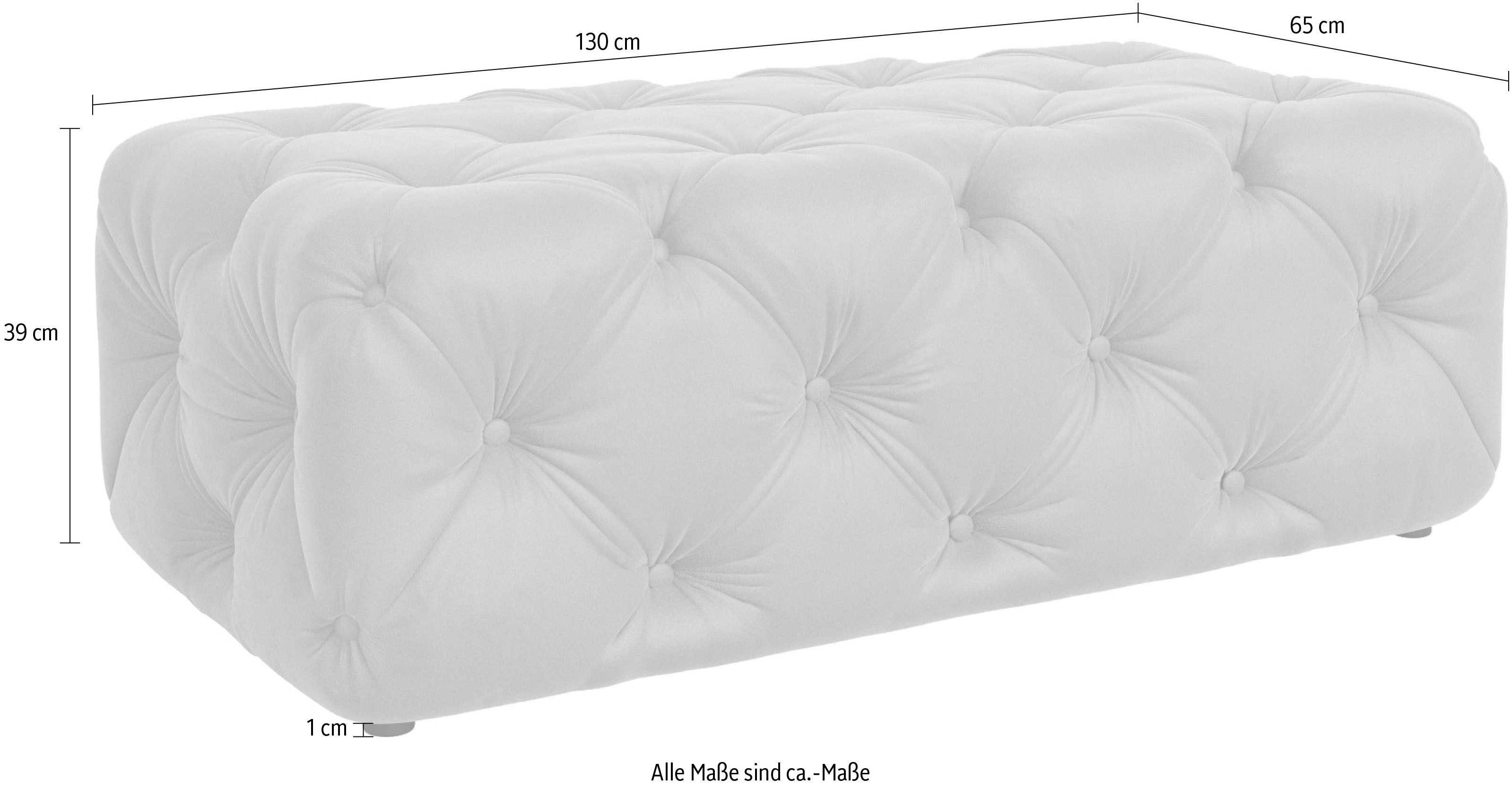Places of Style Hocker FOLLINA Beklede poef met klassieke Chesterfield-knopafwerking