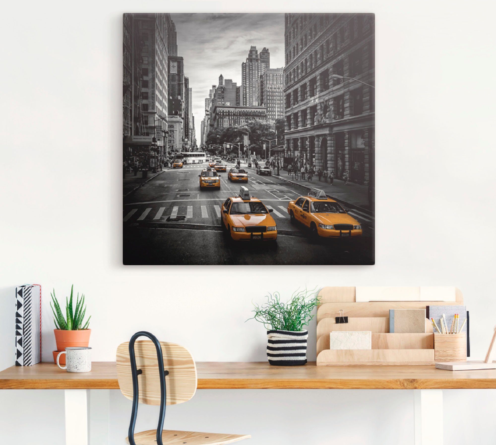 Artland Artprint New York City Verkeer 5th Avenue als artprint van aluminium, artprint voor buiten, artprint op linnen, poster, muursticker