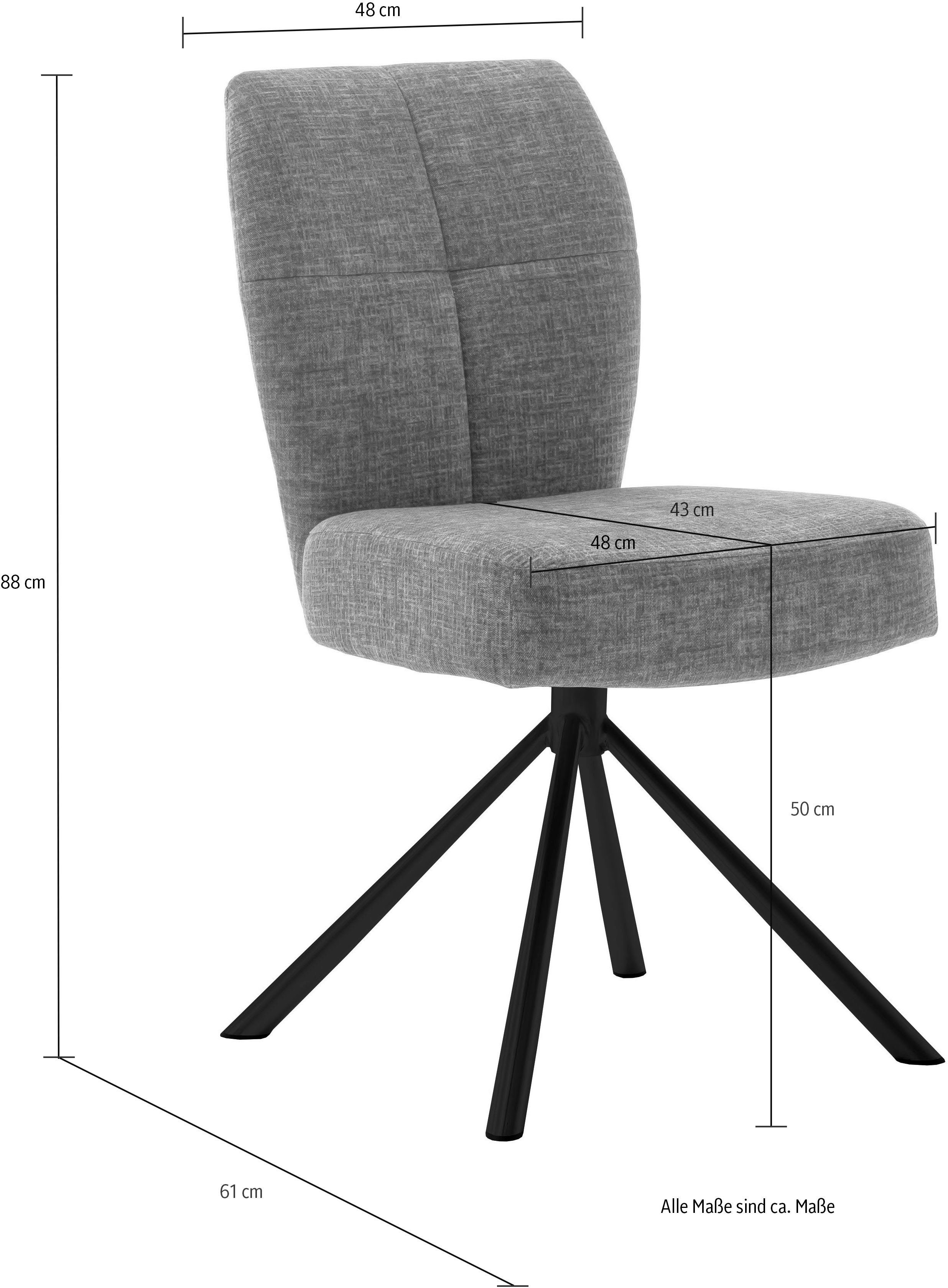 MCA furniture Eetkamerstoel KEA (2-pack), 360°, pocketvering, belastbaar 120 kg, zithoogte ca. 50 cm