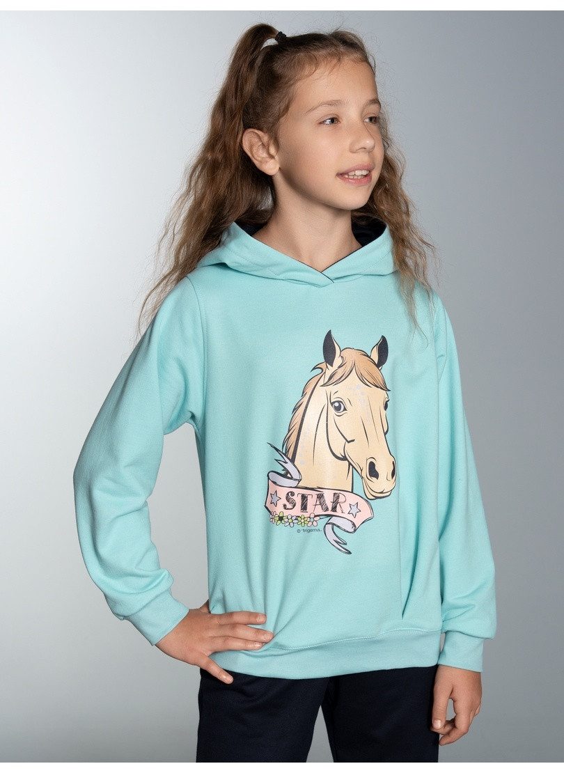 Trigema Hoodie met grote paarden-print