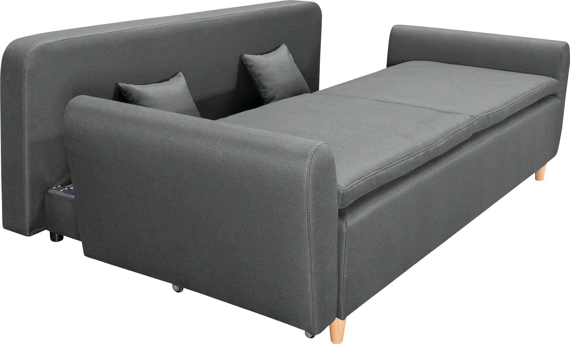 INOSIGN Slaapbank Anika met boxspringopbouw, slaapfunctie & bedkist, bank met bedfunctie