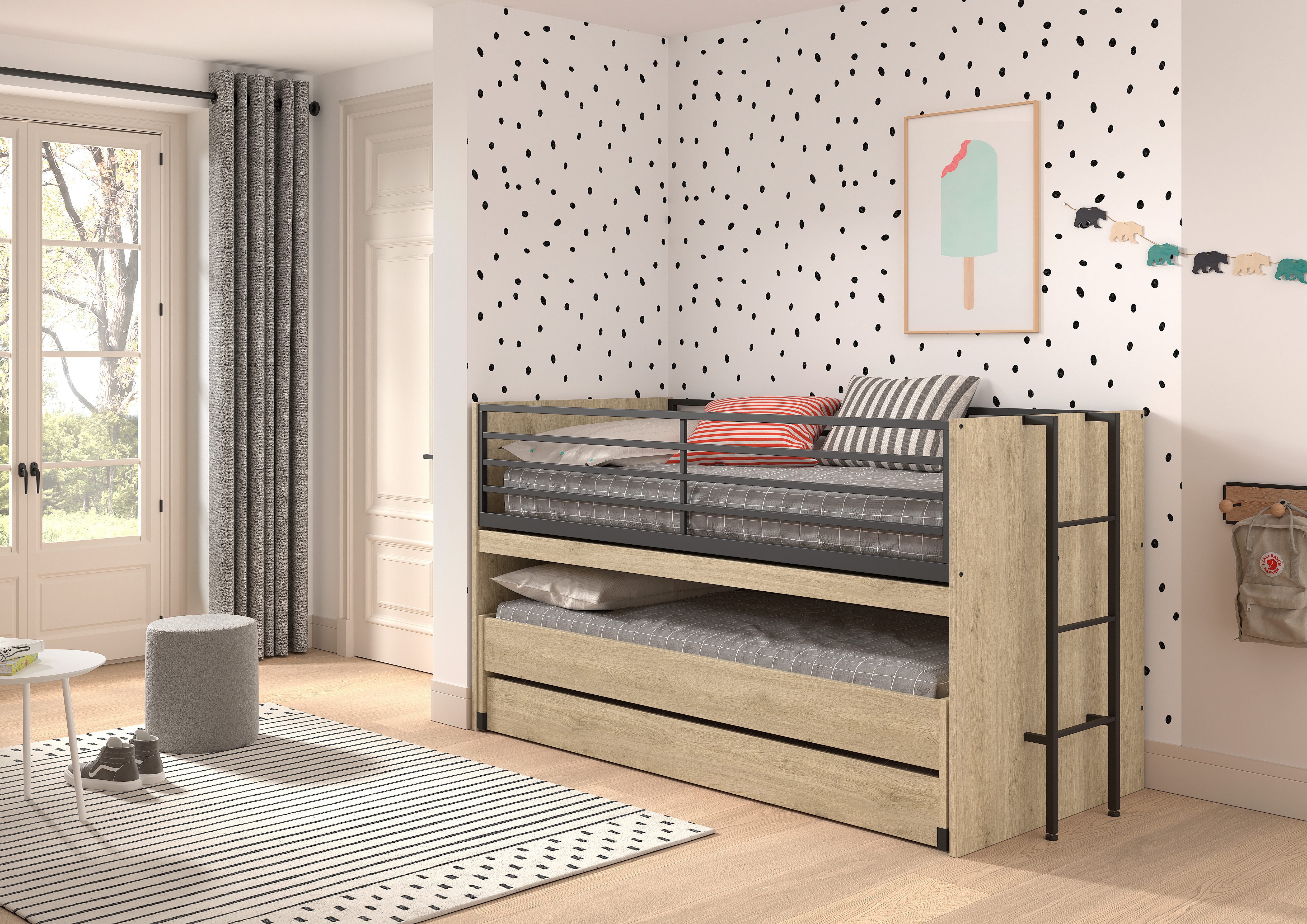 Home affaire Stapelbed Praktisch stapelbed met veel functionaliteit, 2 decors om uit te kiezen