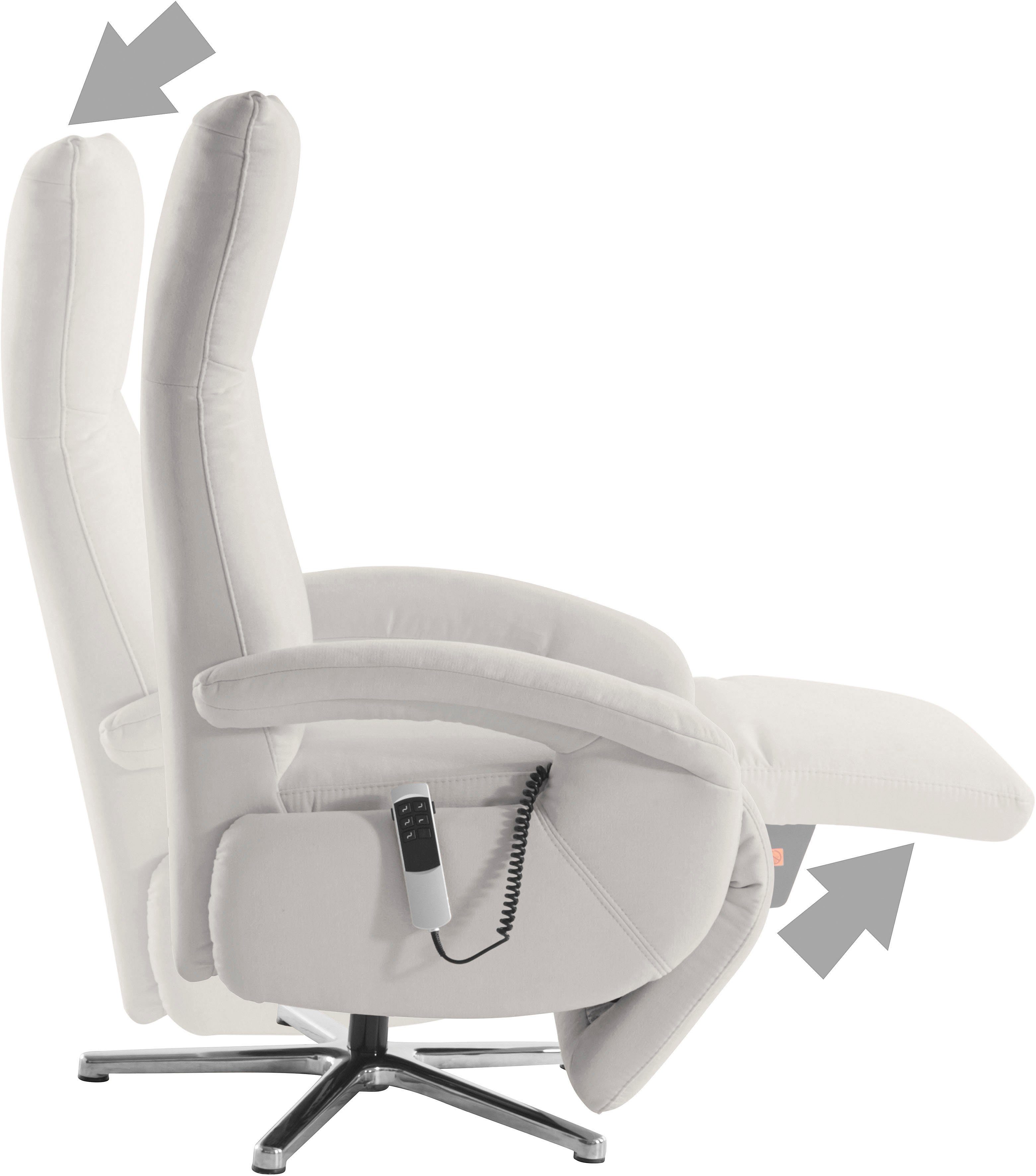 sit&more Relaxfauteuil Tycoon met verstelbare hoofdsteun en 360° draaifunctie keuze tussen handmatige of elektrische functie, ook met accu (draadloos)