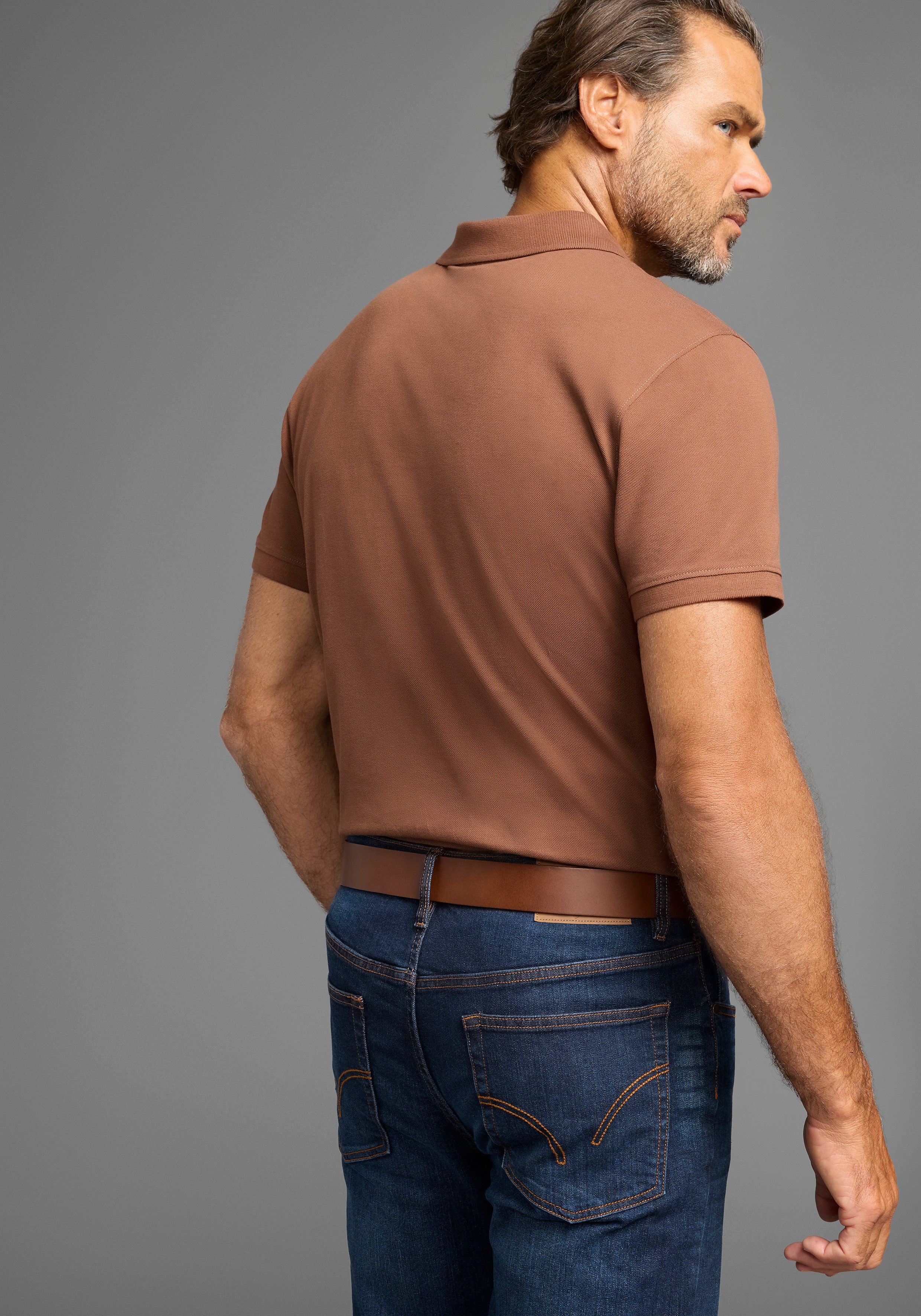 Man's World Koppelriem met tijdloze matte zilverkleurige gesp tot maat 135 - nieuw