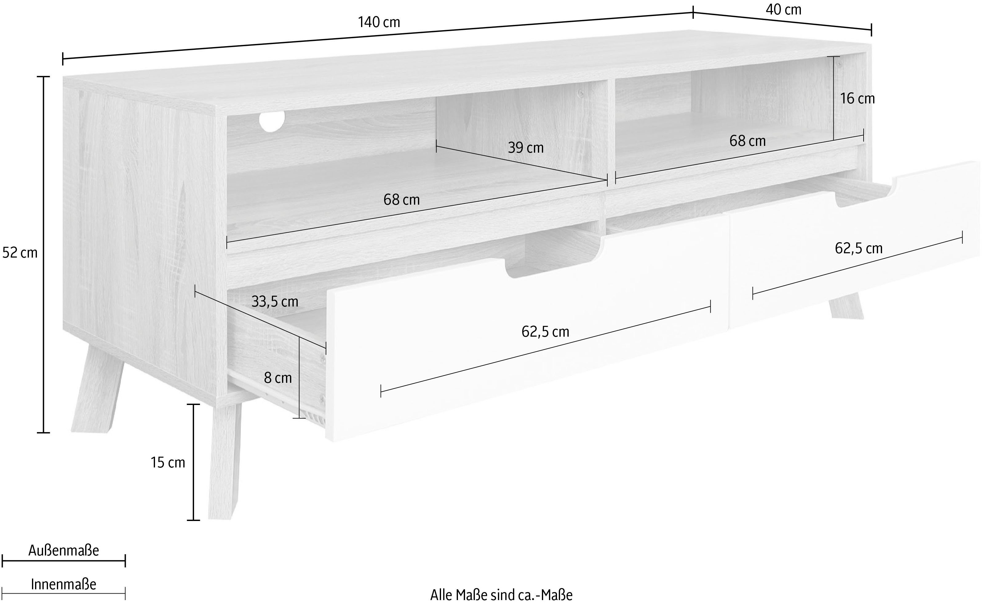 INOSIGN Tv-meubel Delea Commode met 2 kabeldoorvoeren