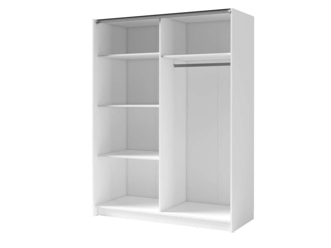 INOSIGN Kledingkast Camden met spiegel, 4 legplanken en kledingstang Garderobe met 2 schuifdeuren en lamellen, BxHxD 200,2x198,5x61,6 cm