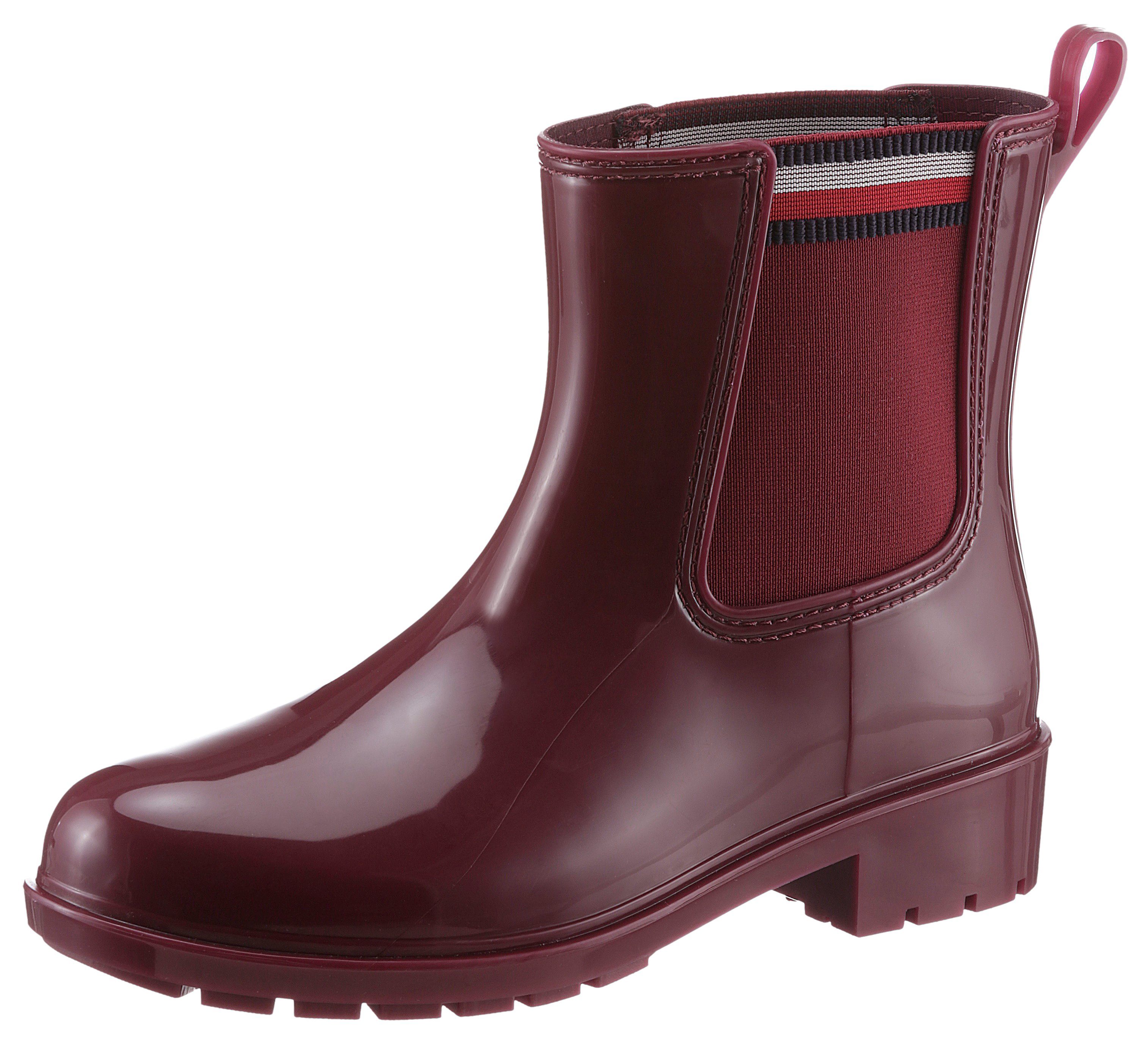 Tommy Hilfiger Chelsea-boots CORPORATE ELASTIC RAINBOOT met stretchinzet aan beide zijden