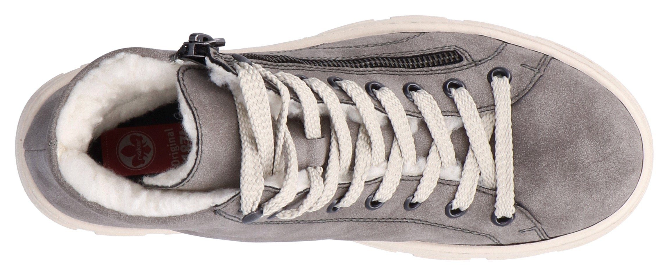 Rieker Winterlaarzen Plateauzolen, veterboots met ritssluiting aan de buitenkant