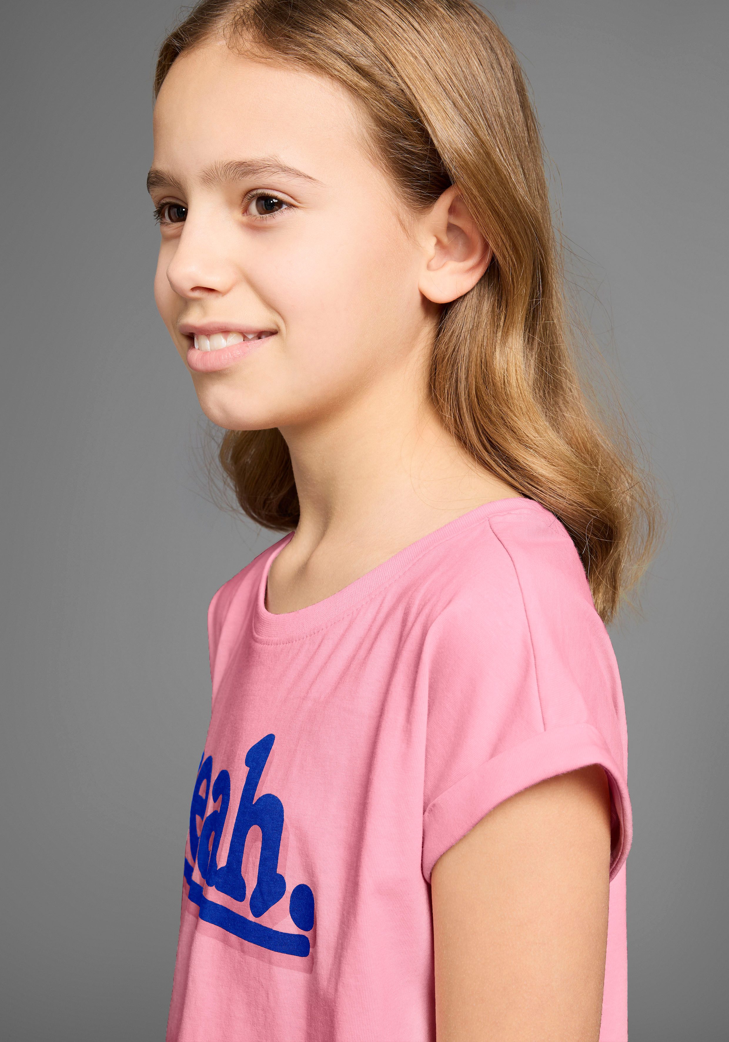 KIDSWORLD T-shirt Printshirt met overhangende schouder