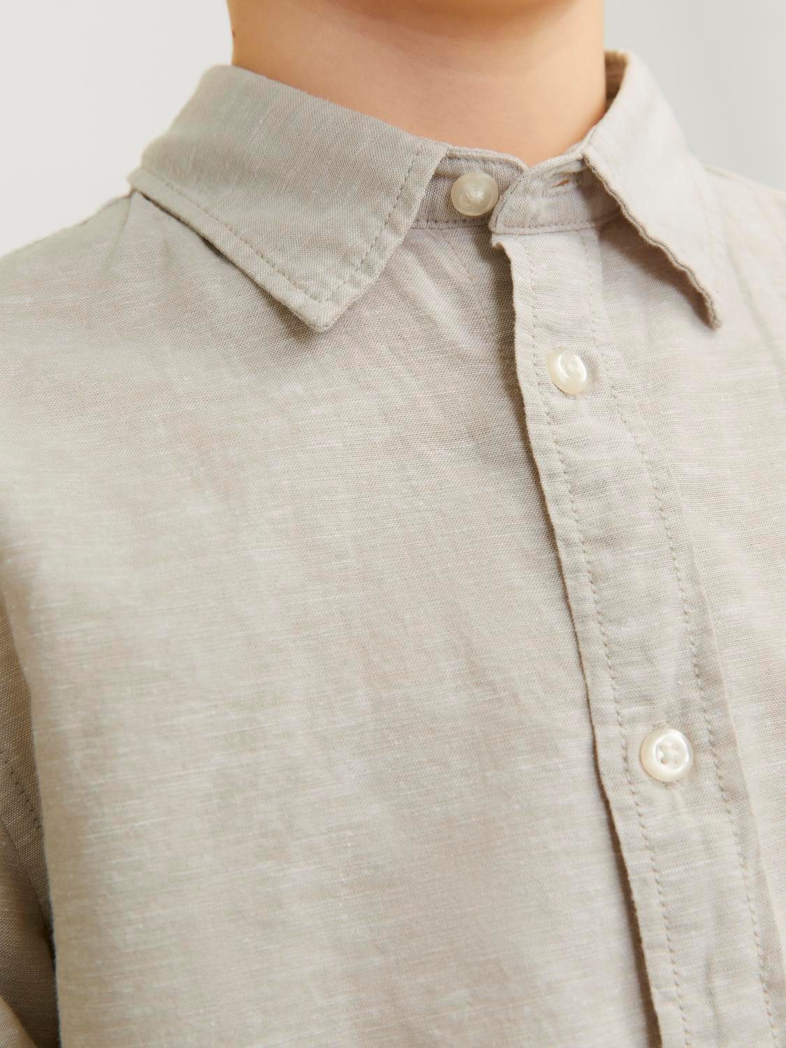 Jack & Jones Junior Overhemd met lange mouwen JJELINEN BLEND SHIRT LS SN JNR