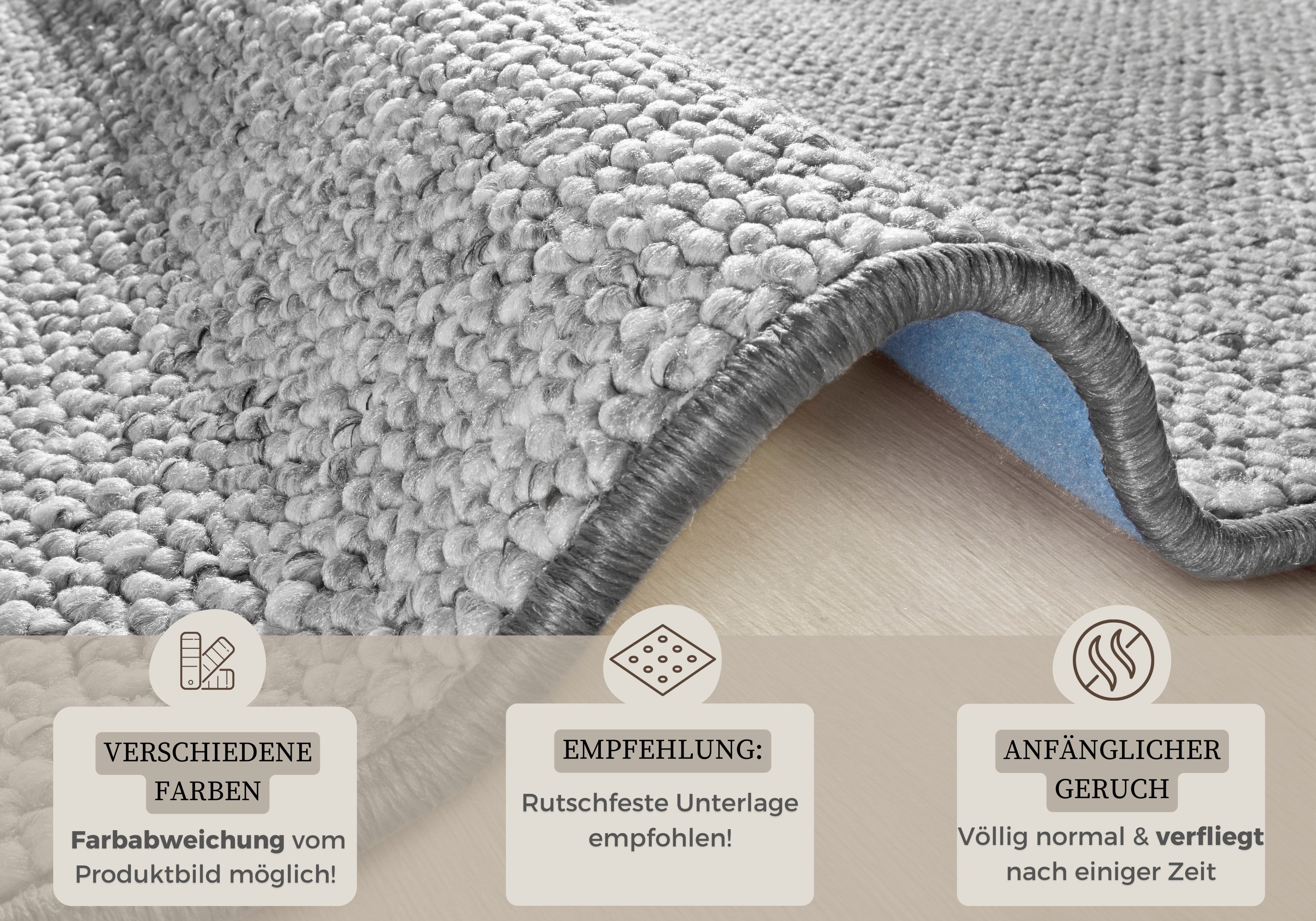 HANSE Home Vloerkleed Wolly 2 Vlakweefsel, loper, Scandi, wol-look, eetkamer, woonkamer, gang