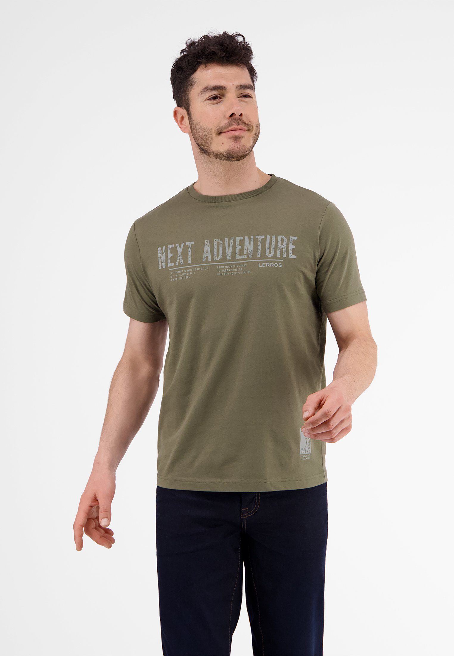 Lerros T-shirt LERROS T-shirt *Next Adventure* heren t-shirts maat S groen
