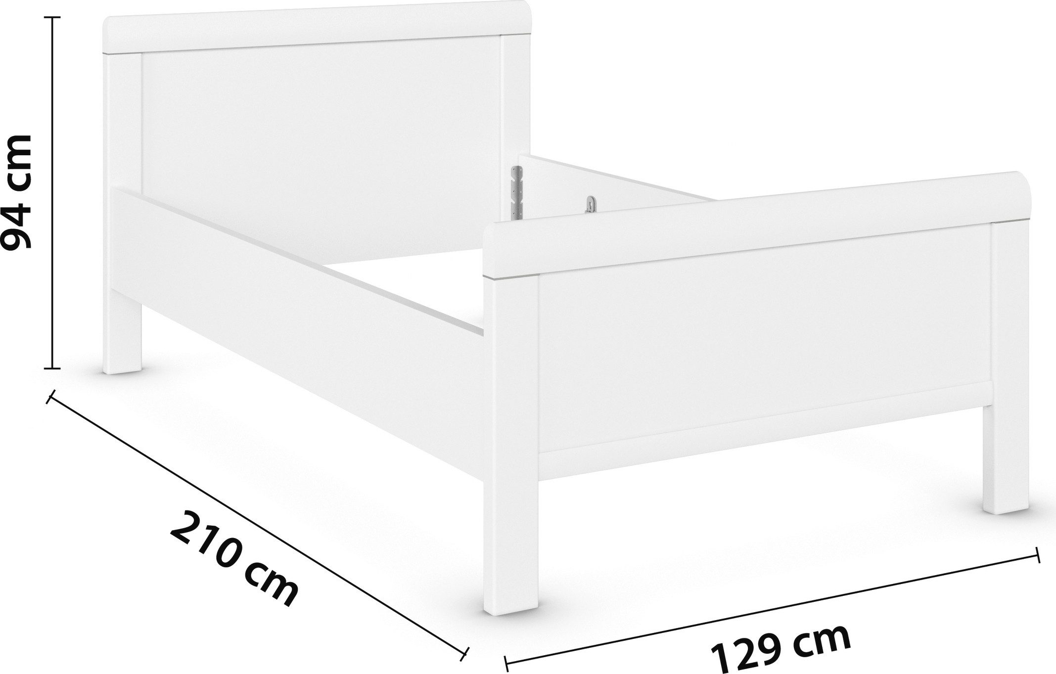 rauch Bed Eenpersoons Stollenbed EVELYN in comfortabele hoogte van houtmateriaal in elegante stijl made in germany