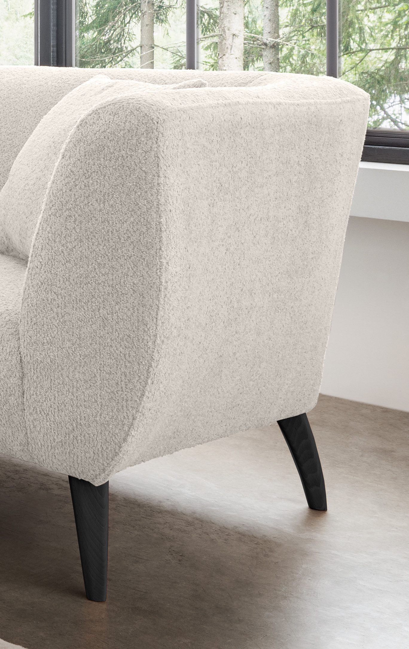INOSIGN 2-zitsbank twee verschillende pootkleuren naar keuze
