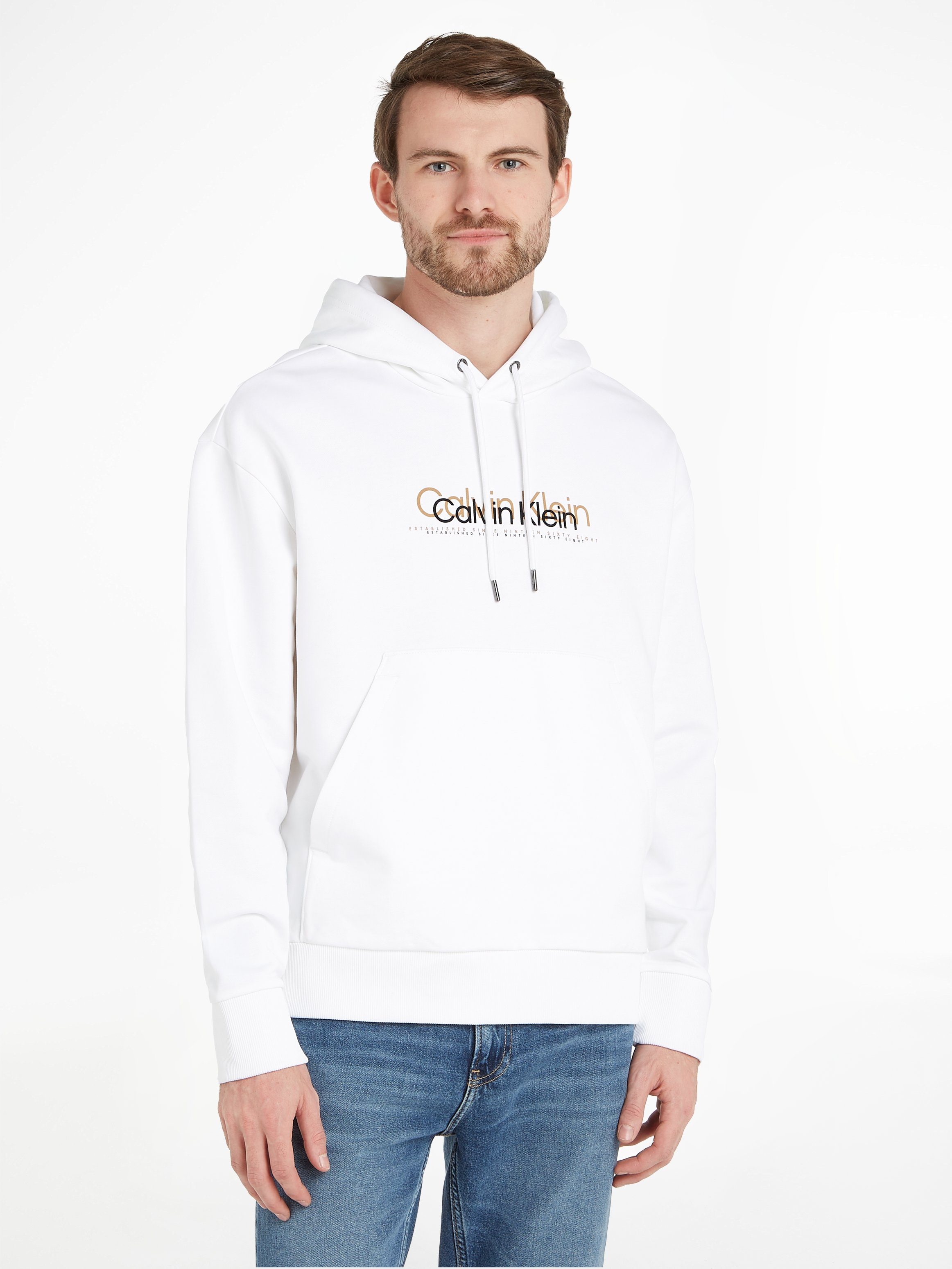 NU 20% KORTING: Calvin Klein Hoodie DOUBLE FLOCK LOGO HOODIE met merklabel