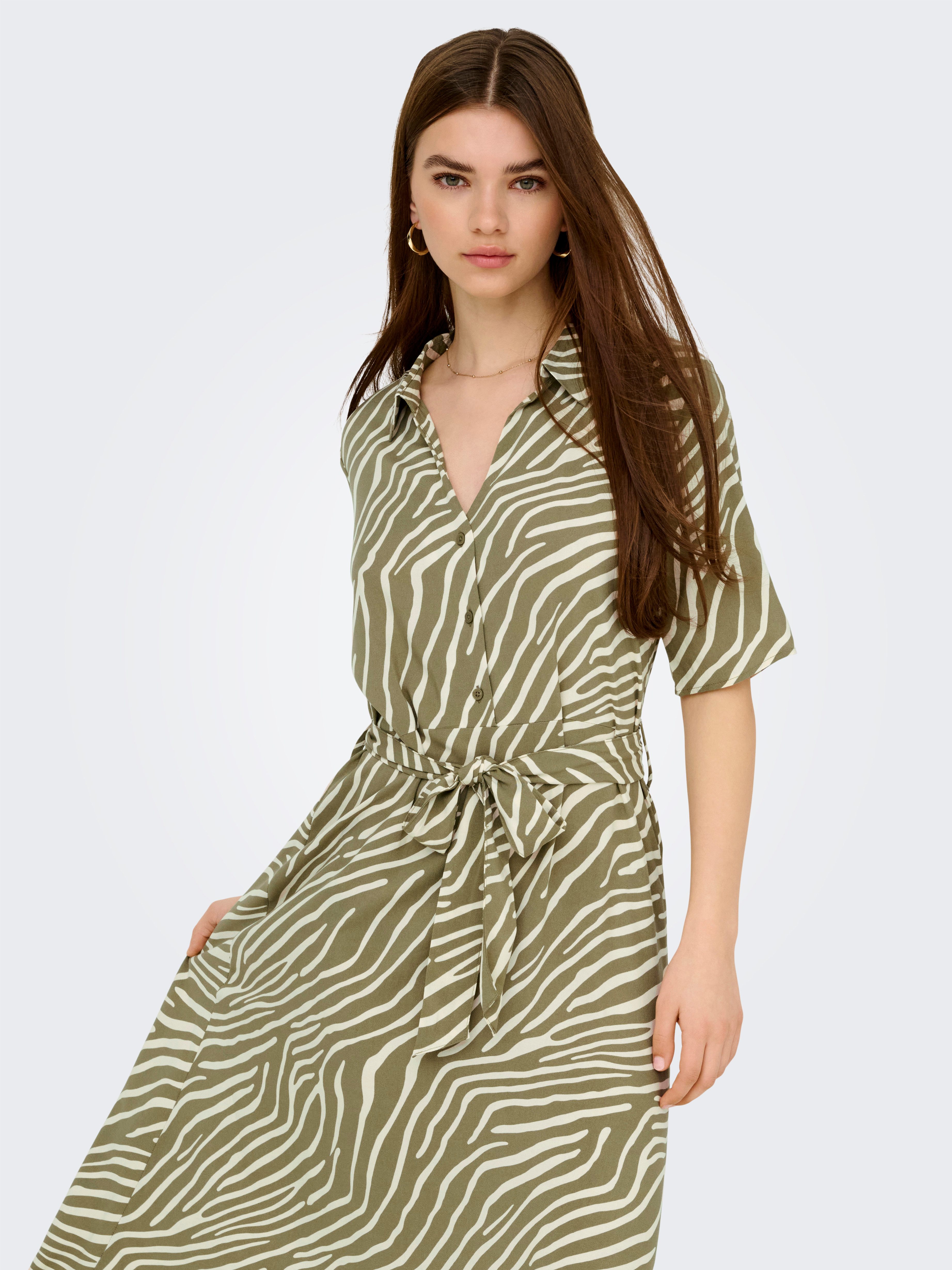 JDY Jurk met overhemdkraag JDYSTARSEZEN LIFE 2/4 MIDIDRESS WVN NOOS