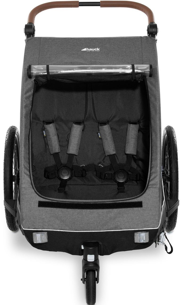 Hauck Kinderen fiets aanhanger 2in1 Bike Trailer und Buggy Dryk Duo, melange grey