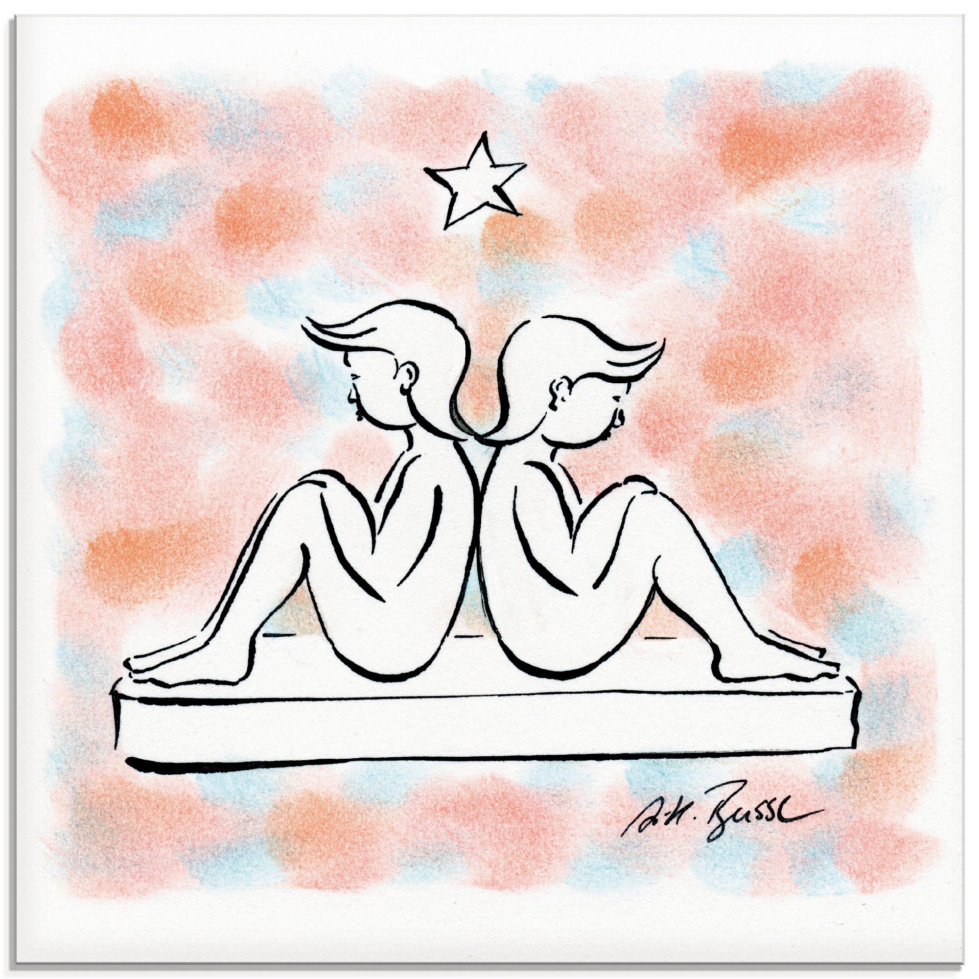Artland Print op glas Serie sterrenbeeld tweelingen (1 stuk)