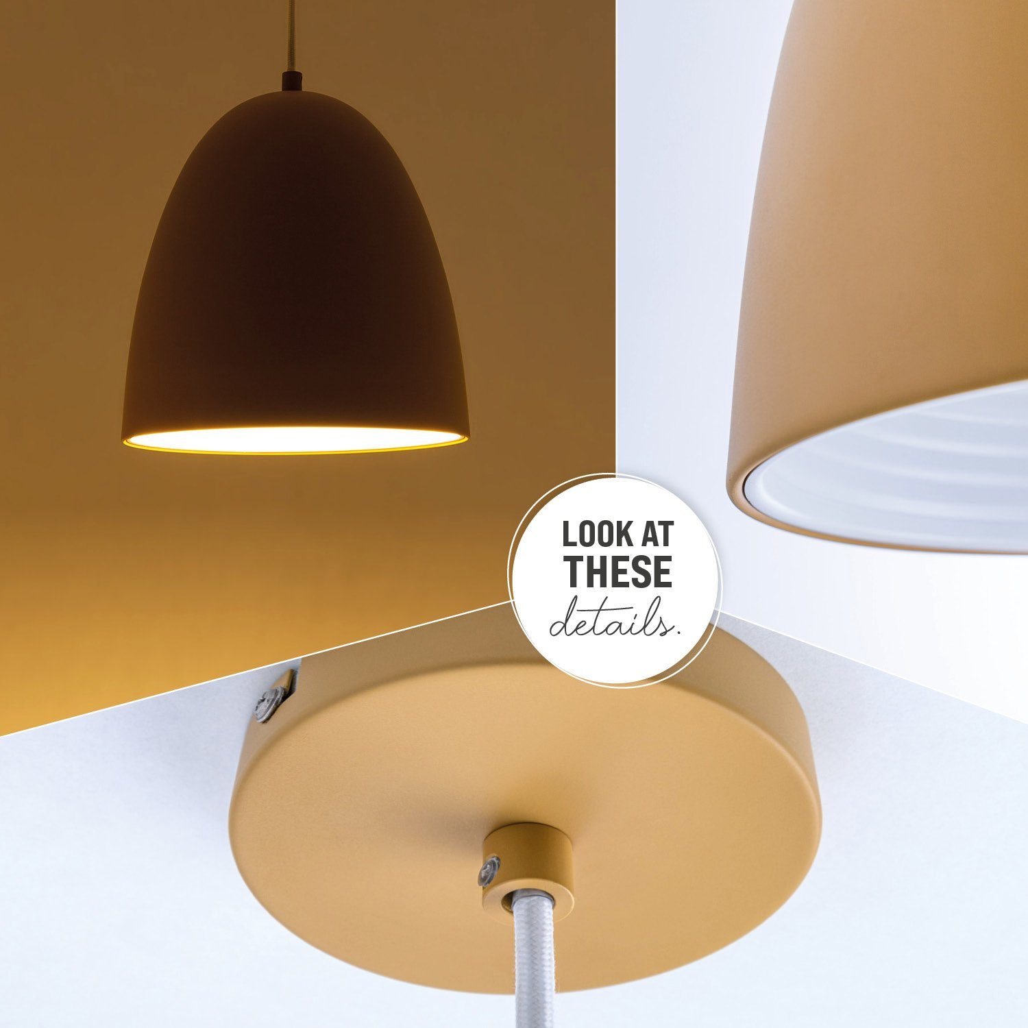 Paco Home Hanglamp JACK Keukenlamp hanglamp eetkamer Eettafellamp binnenin in goudkleur wit
