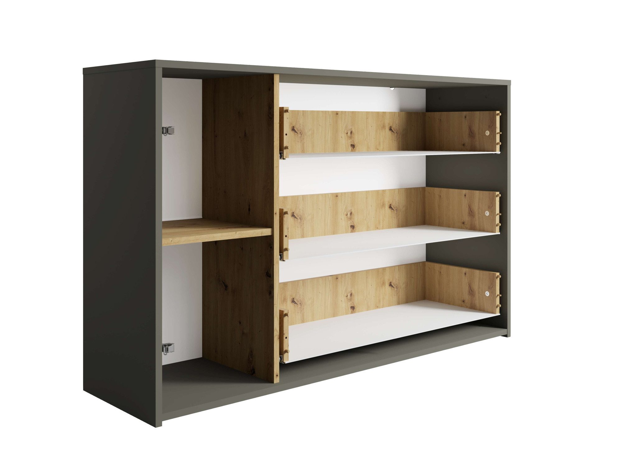 INOSIGN Kast Commode Loreto met 3 lades en een deur, B/D/H 125/36/80 cm