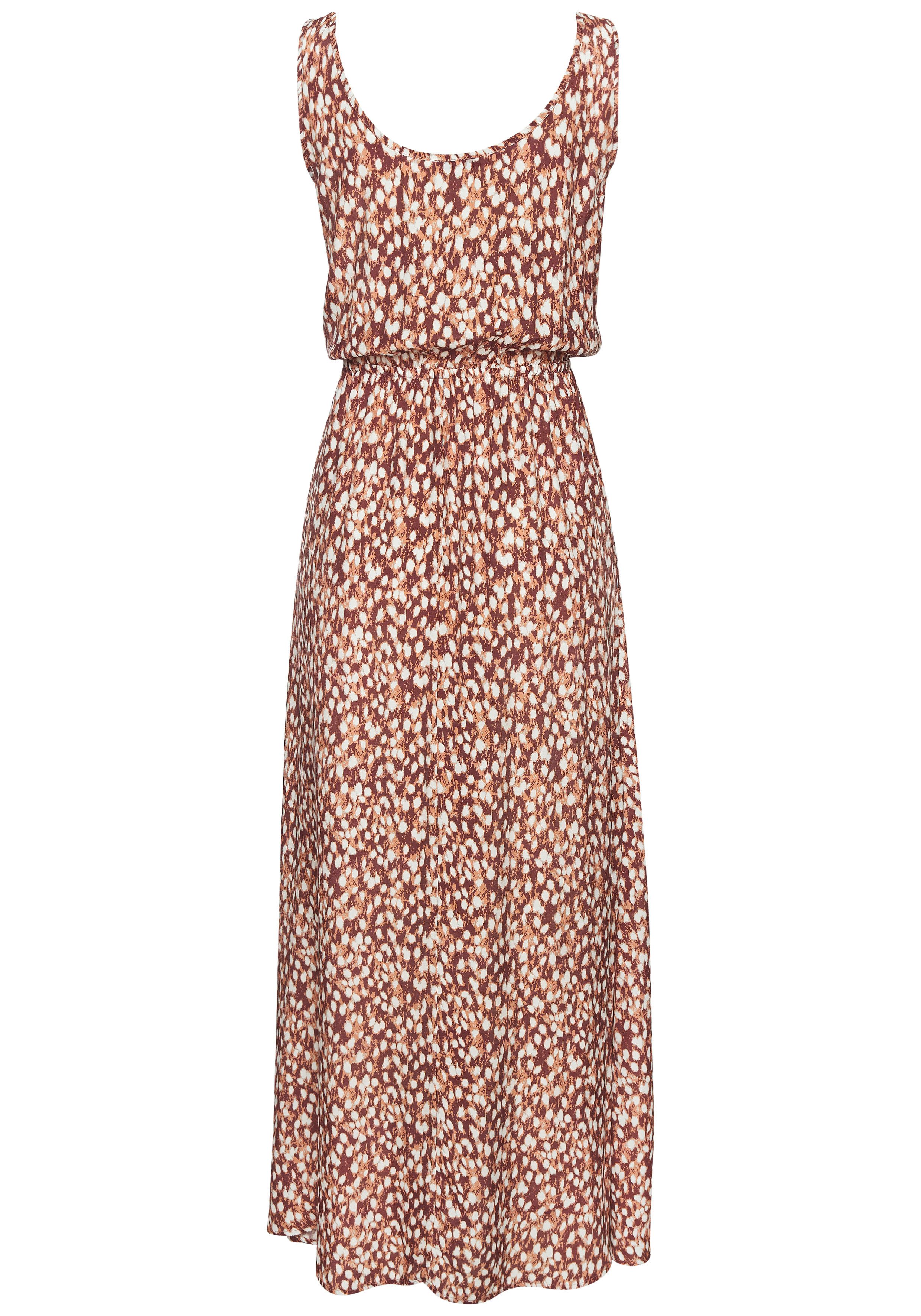 Vivance Maxi-jurk met diepe ruguitsnede, drukjurk, damesjurk lang