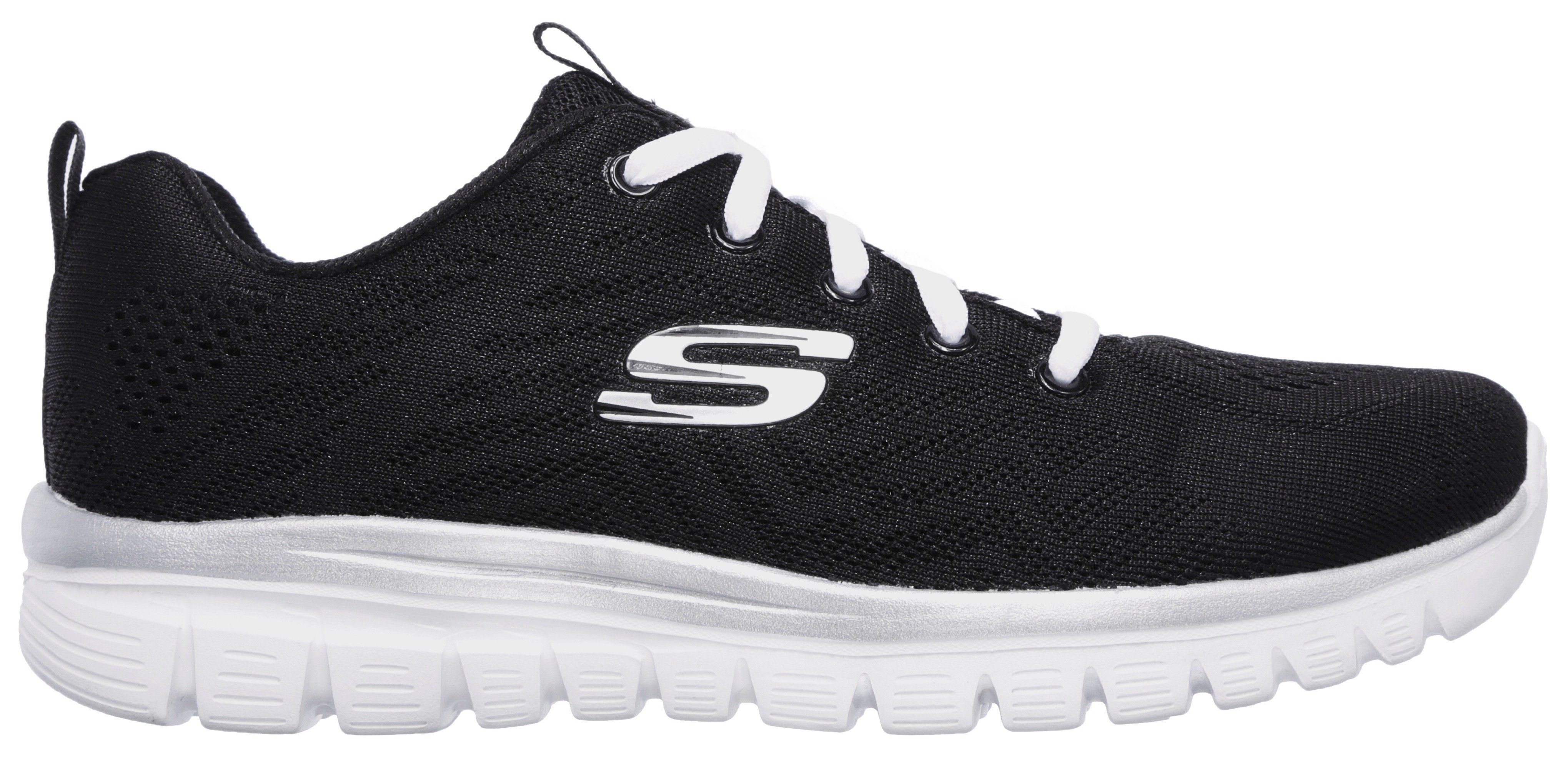Skechers Sneakers Graceful - Get Connected Vrijetijdsschoen, lage schoen, veterschoen in schoenwijdte G (wijd) jongens lage sneakers maat 38 zwart