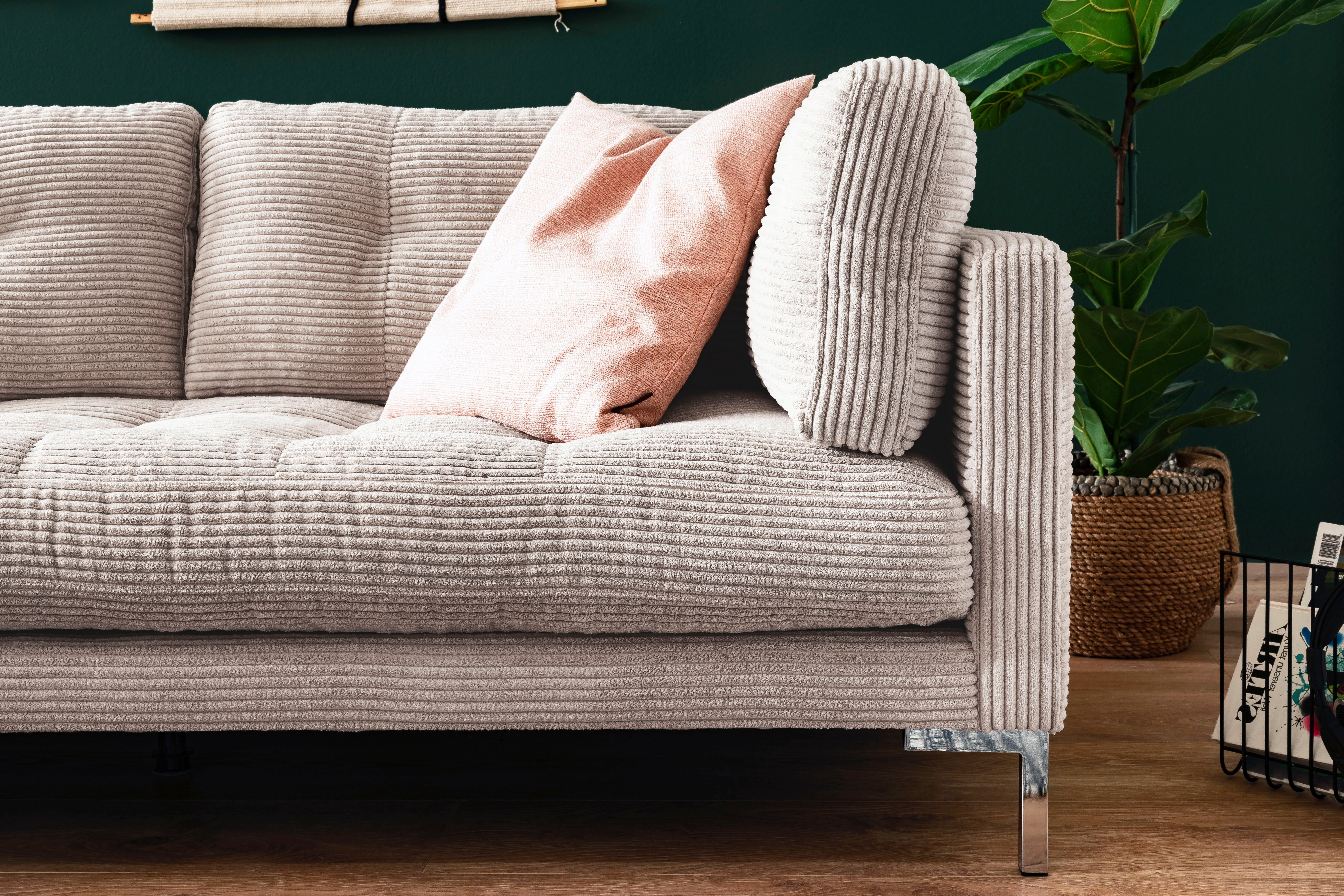 Trends by HG Hoekbank Landau L-vorm in cordstof met metalen voet