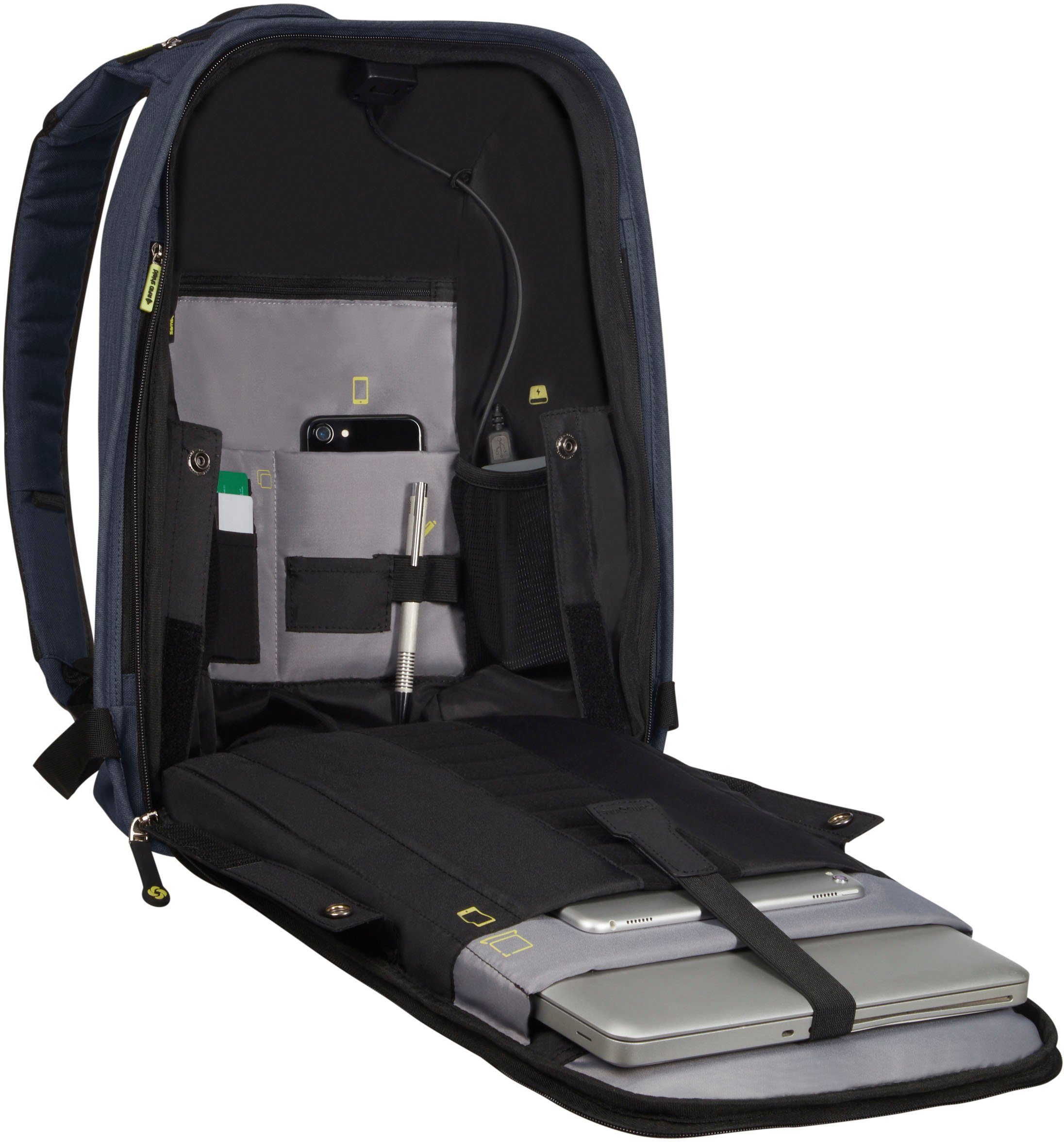 Samsonite Laptoprugzak Securipak Vrijetijds rugzak schoolrugzak USB-poort 15 6-inch laptopvak