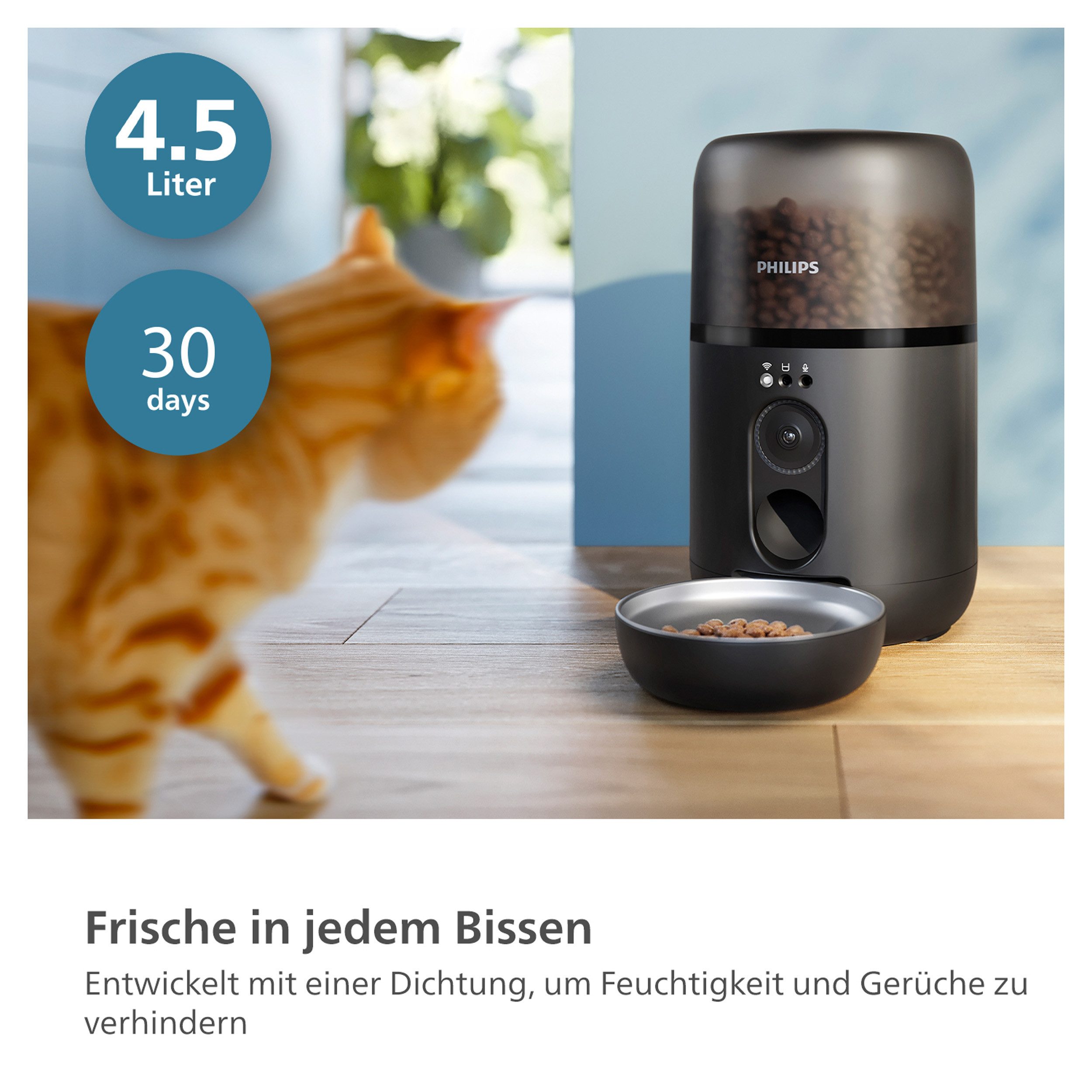 Philips Voerautomaat PAW5320/02 Pet Series, met Camera, 4,5l, voor Katten en kleine Honden